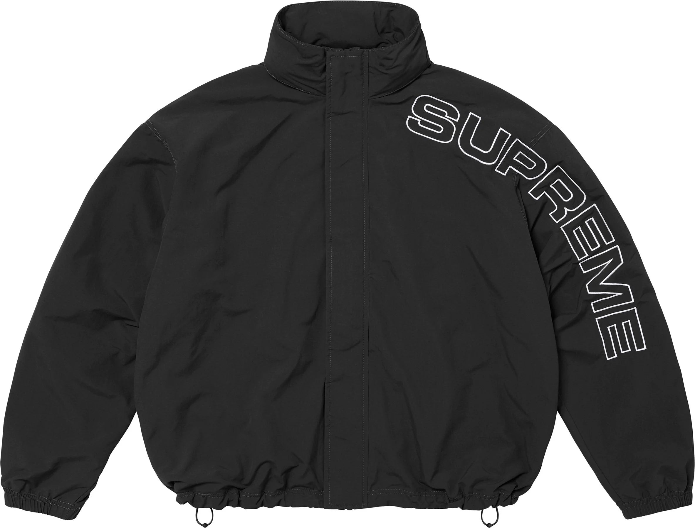 Supreme Spellout Embroidered Track Jacket - Black | Men's Streetwear Fashion Hoodie for Urban Style & Casual Wear