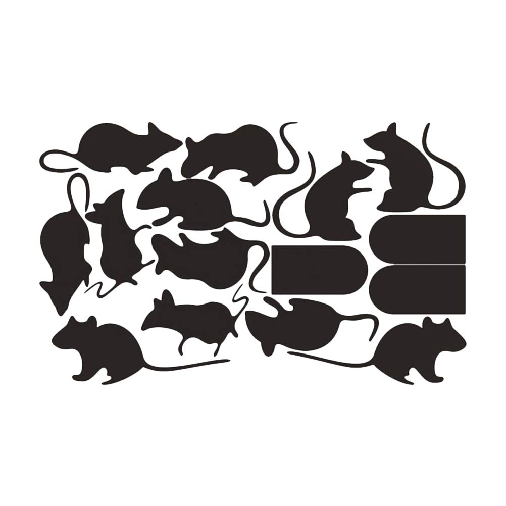 NUOBESTY 4 Sets Halloween Sticker - Mouse Hole & Mouse Pattern PVC Wall Decals, Removable Wall Art Decor for Living Room, Bedroom (Black) - Perfect for Halloween Party Decorations & Spooky Home Décor