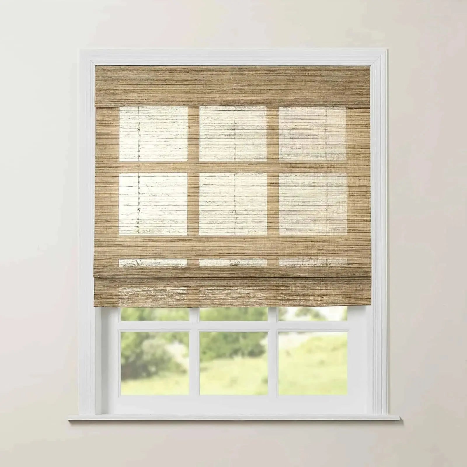 Rae Natural Ramie Jute Woven Wood Window Shades - Series M | Eco-Friendly Bamboo Blinds for Living Room, Bedroom & Office | Light Filtering & UV Protection
