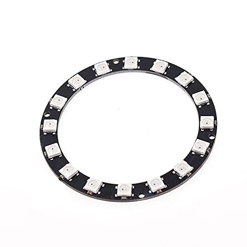 16 Bits 16X WS2812B 5050 RGB LED Ring Light - 60mm Addressable LED Ring with Integrated Drivers for Arduino, Raspberry Pi - Perfect for DIY Projects, Home Decor, Stage Lighting, and Interactive Art Installations