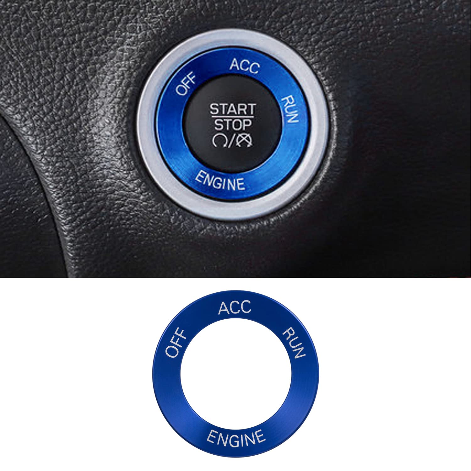 **Keptrim Blue Aluminum Alloy Engine Start Stop Trim for 2010-2020 Dodge Challenger & Charger RAM, 2014 Durango – Durable Upgrade for Enhanced Interior Style & Easy Installation**    *(Perfect for car enthusiasts looking to customize their Dodge Challenger, Charger RAM, or Durango interior with a sleek, high-quality aluminum alloy trim piece.)*