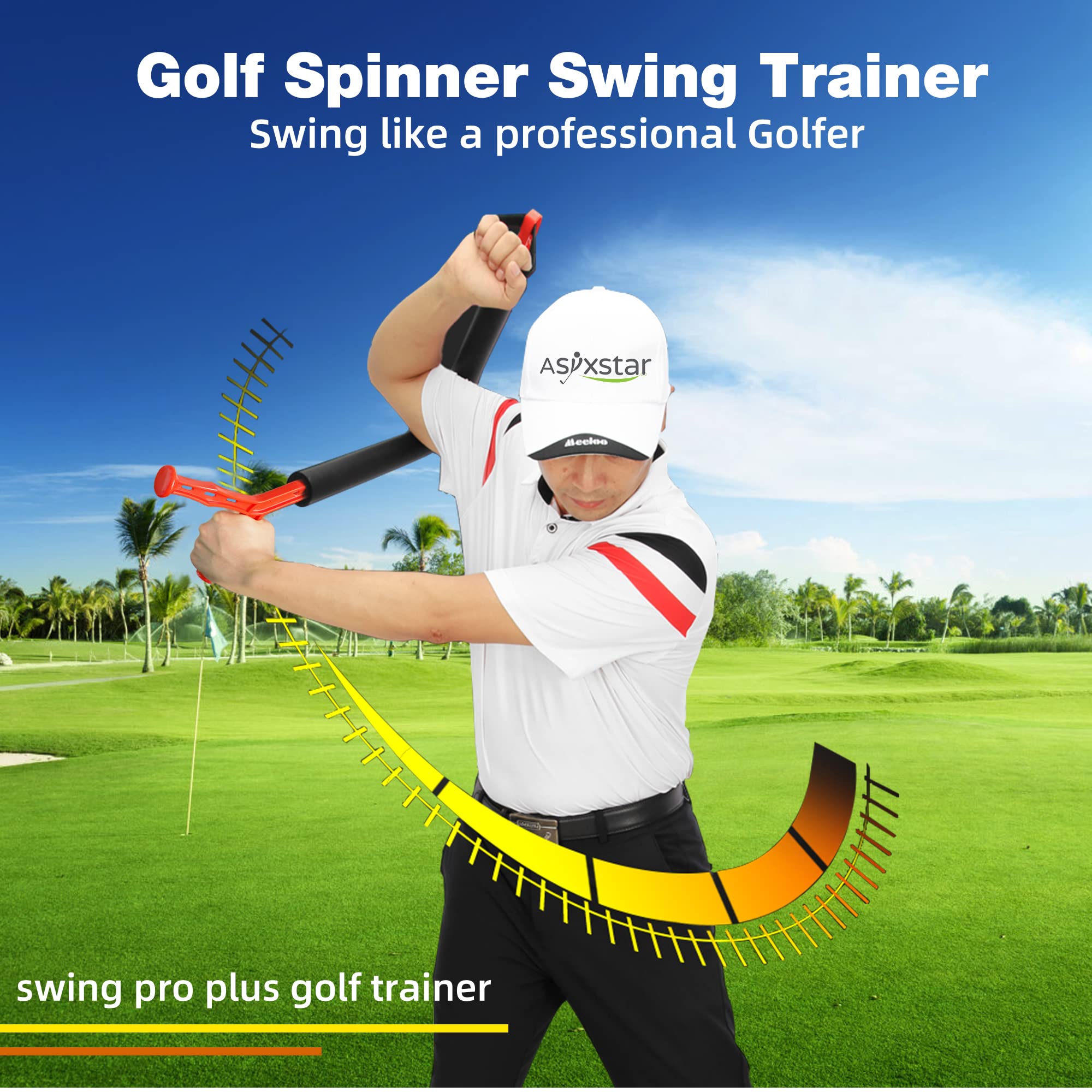 **Golf Swing Trainer Aid for Beginners - Improve Posture & Correct Swing Motion | Golf Training Equipment & Practice Tool for Indoor/Outdoor Use**