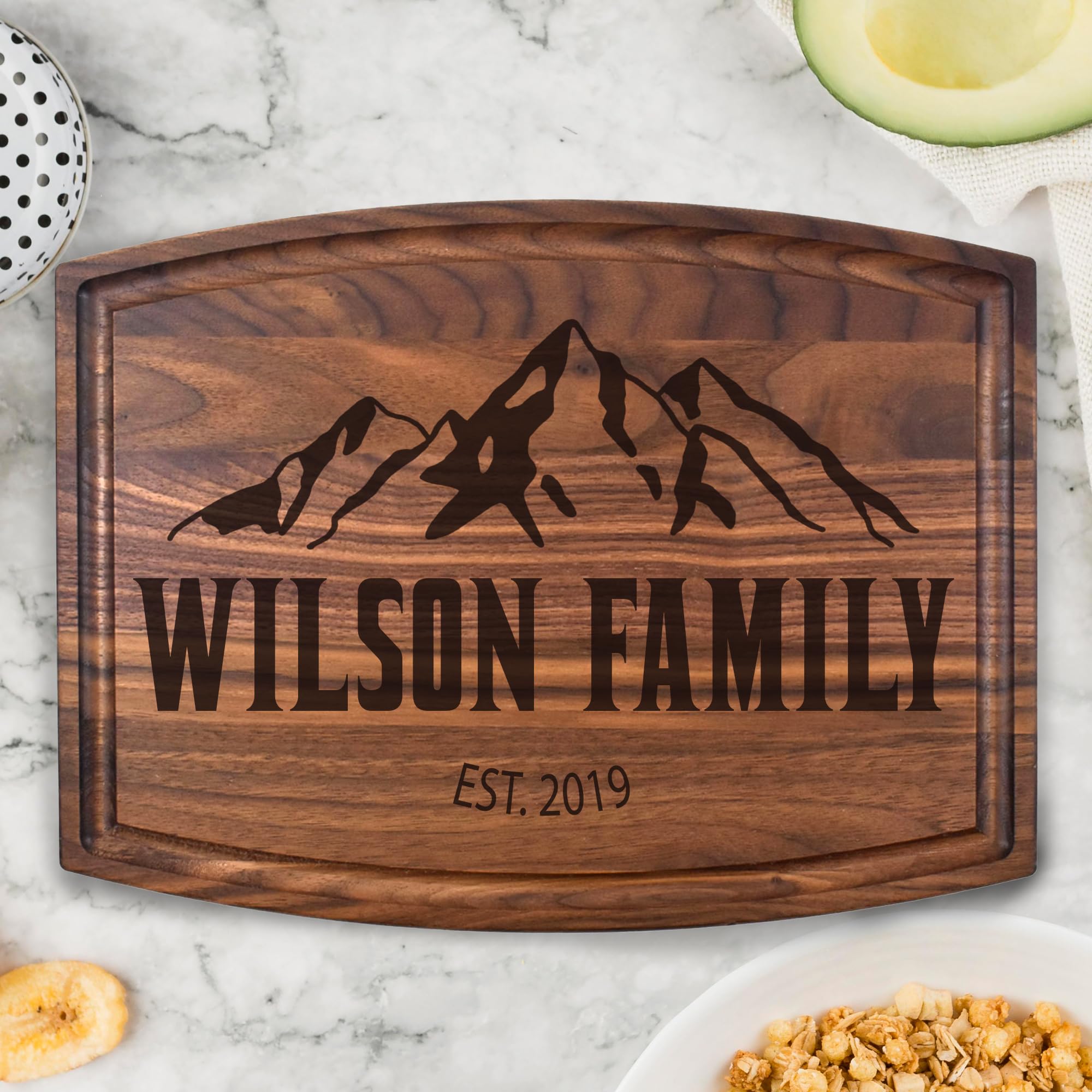 Personalized Engraved Wooden Cutting Board - Custom Wedding & Anniversary Gift for Couples - Charcuterie Cheese Board - Bridal Shower & Christmas Present - Perfect for Romantic Dinners & Housewarming Parties