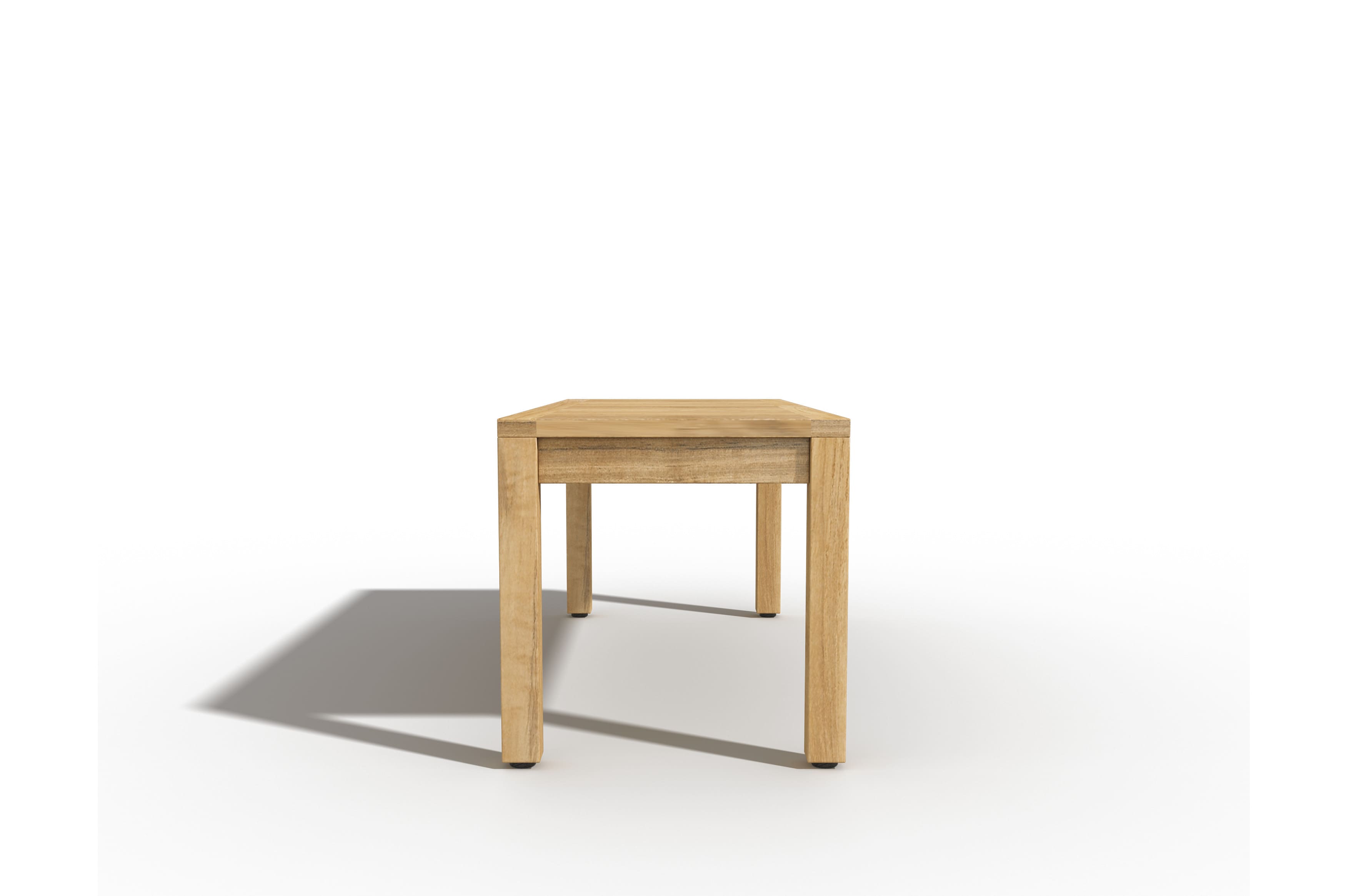 Dionne 2-Person Teak Outdoor Backless Bench - Weather-Resistant Garden Seating for Patio, Deck, and Poolside
