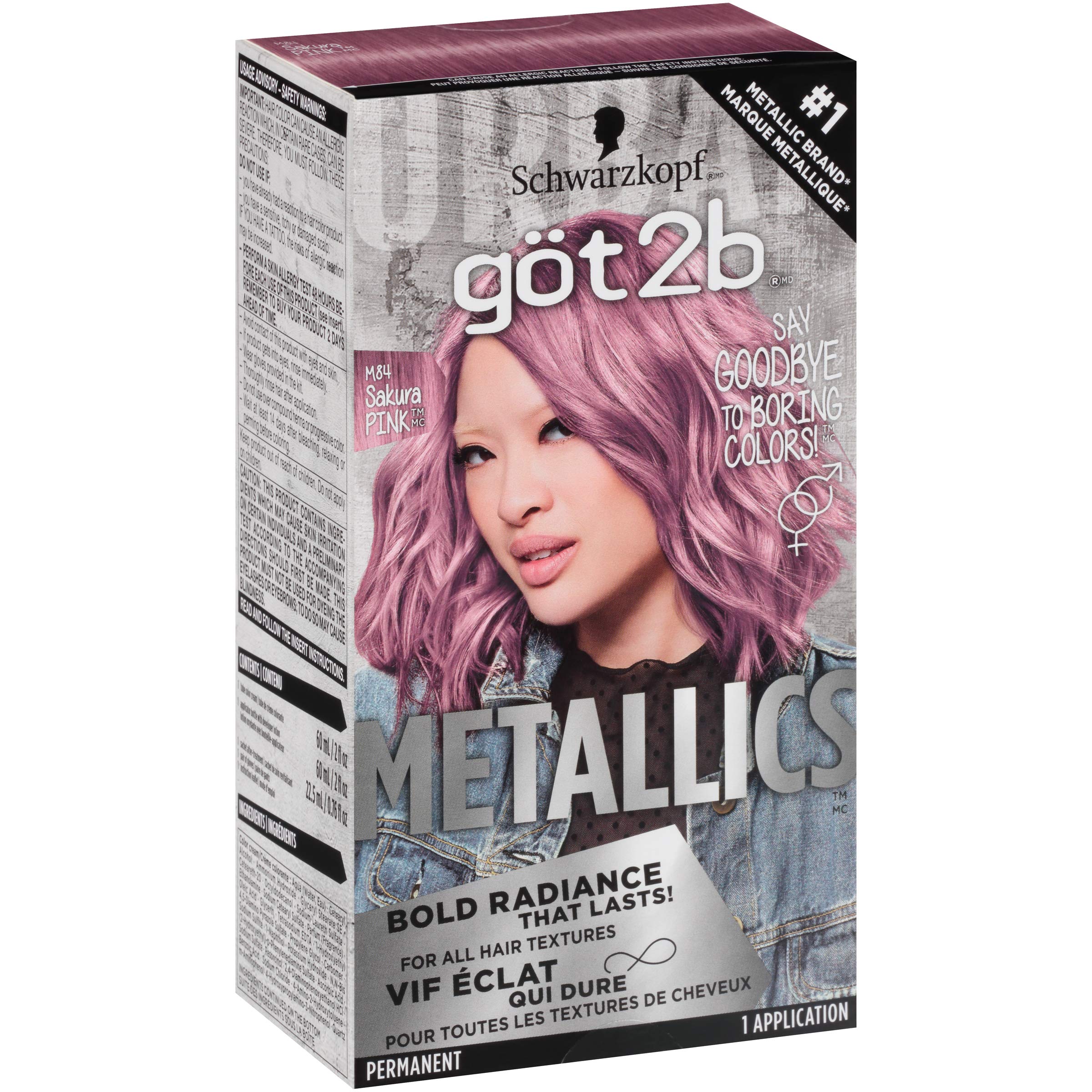 Got2b Metallics Permanent Hair Color - M84 Sakura Pink | Vibrant Long-Lasting Dye for Bold Looks | Perfect for Parties, Cosplay & Creative Styling