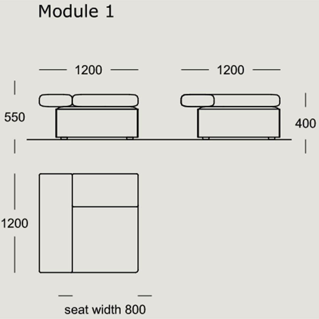 Modular Cinder Block Sofa Set (1-7 Modules) - Modern Sectional Sofa for Living Room, Lounge, and Office Spaces