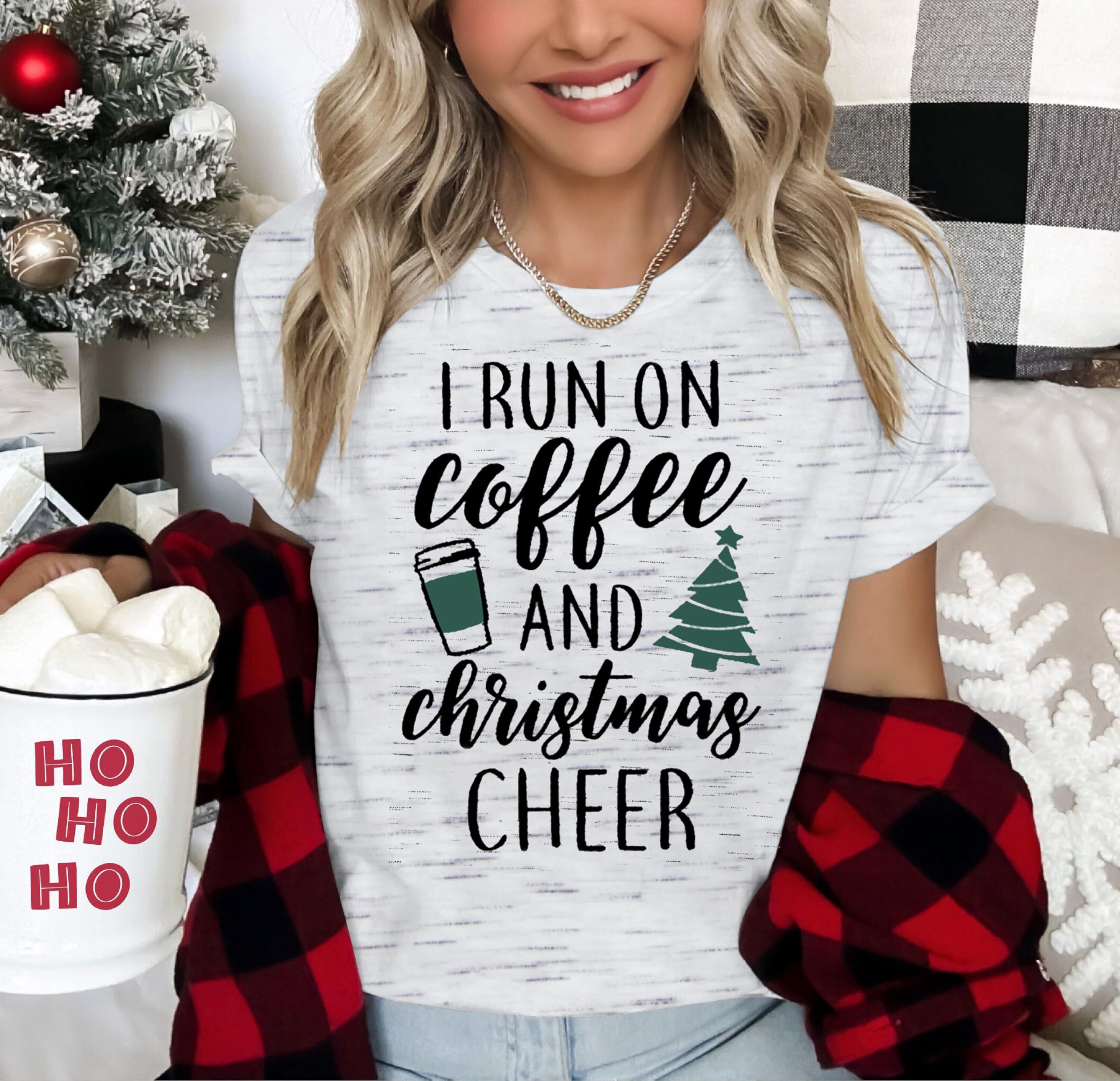 Festive Christmas Shirts for Women - Funny Holiday Teacher T-Shirts & Xmas Tee Tops - Perfect for School Parties, Family Gatherings & Holiday Photos