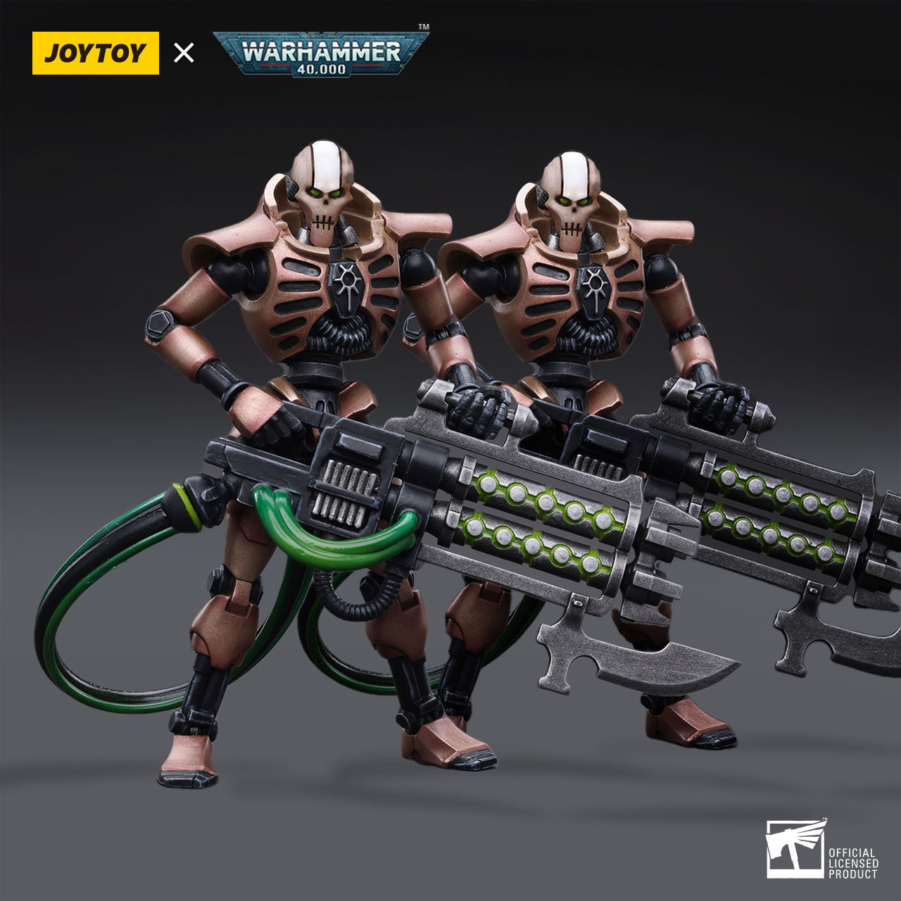 1/18 Scale JOYTOY Warhammer 40K Necrons Szarekhan Dynasty Immortal Action Figure with Gauss Blaster - 2PCS Collectible Set for Tabletop Gaming & Display