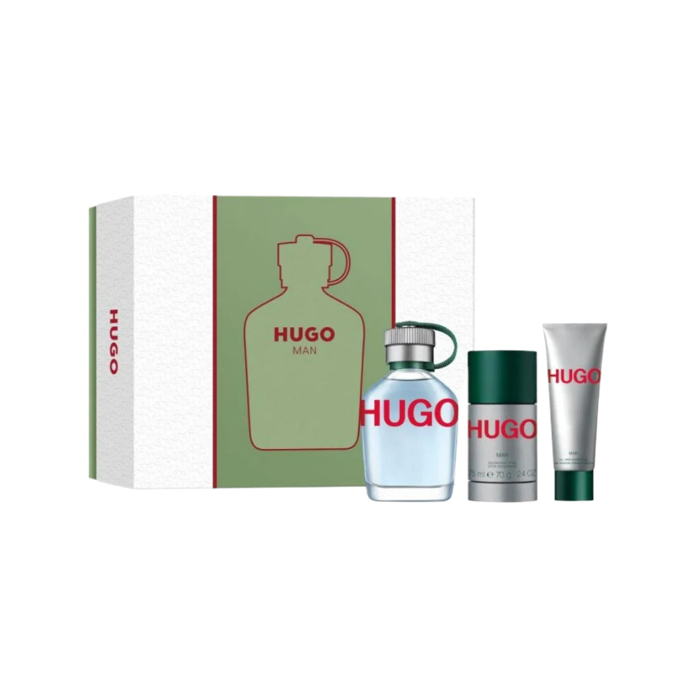 Hugo Boss Green 3 Piece Eau De Toilette Gift Set for Men - 125ml Fresh & Woody Fragrance - Perfect for Daily Wear, Office & Special Occasions