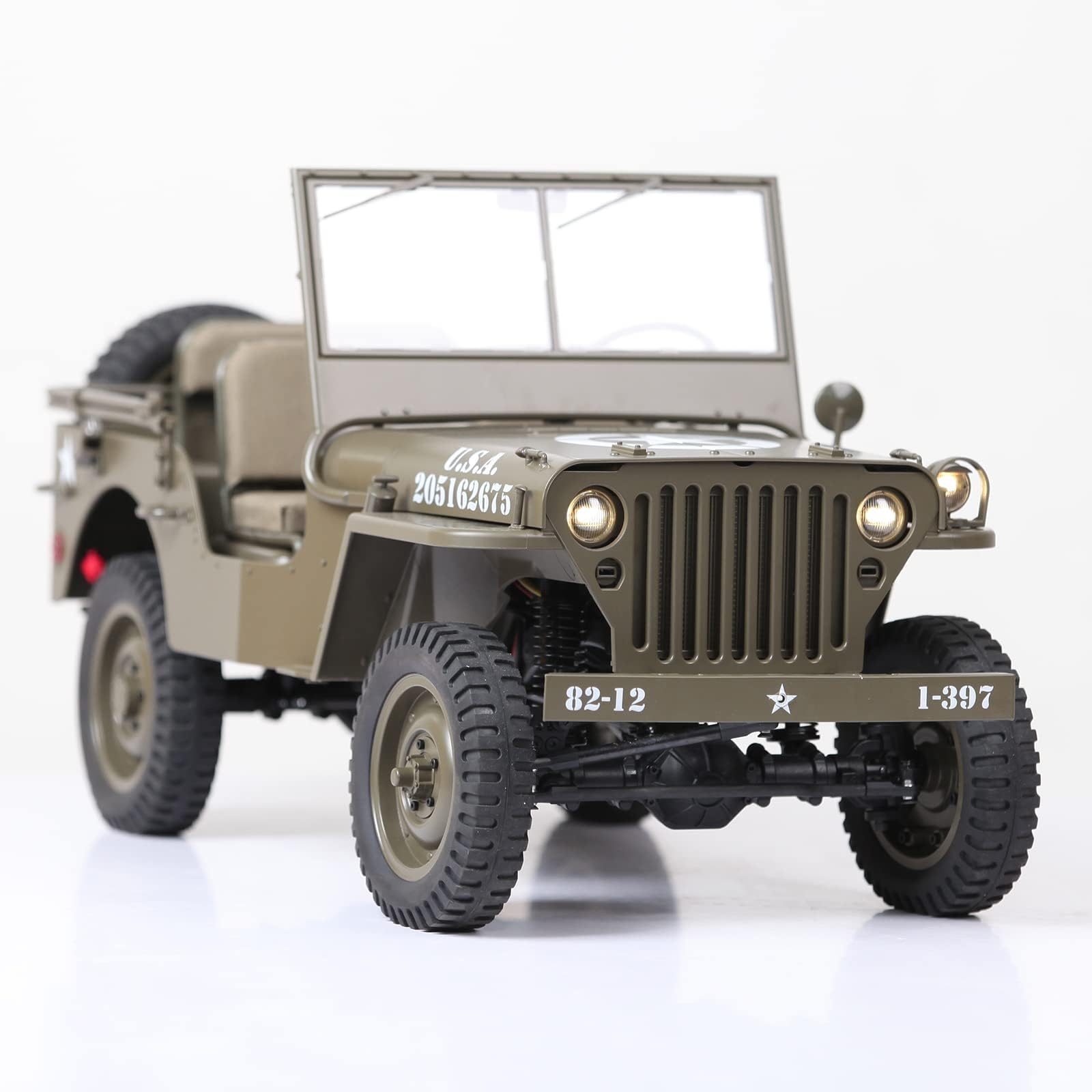 1/6 Scale FCX RocHobby 1941 MB Scaler 4x4 RC Truck - Hobby Grade Remote Control Car with 550 Brushed Motor & LED Lights for Adults (Battery & Charger Not Included) - Perfect for Off-Road Adventures, Backyard Crawling & RC Enthusiast Collections