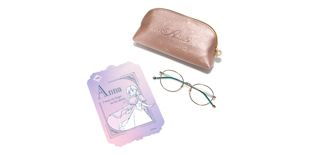 JINS x Disney Frozen Anna 049 184 Eyeglasses - Kids' Disney Princess Inspired Frames for School, Reading & Dress-Up Play