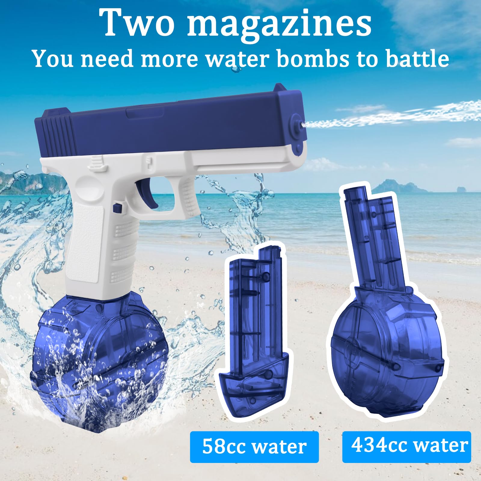 Electric Water Gun for Kids & Adults - High-Powered 32ft Long Range Water Blaster for Pool, Beach, Summer Fun | Perfect for Backyard Battles, Outdoor Games & Water Fights