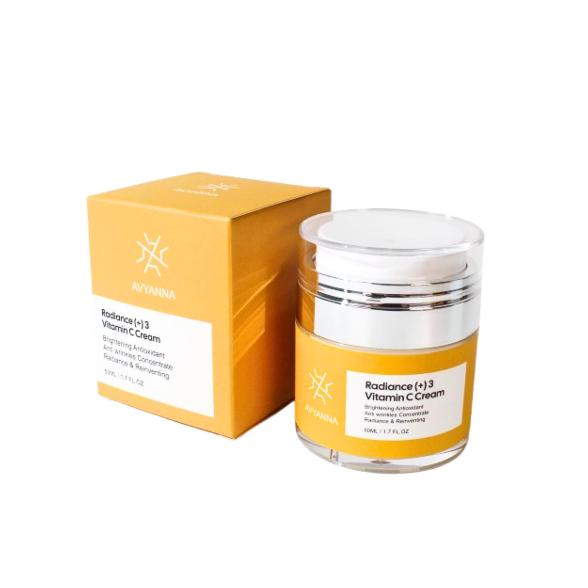 AVYANNA 10% Vitamin C Face Cream for Brightening & Anti-Aging - Collagen Boosting Serum with Ascorbic Acid to Fight Free Radicals & Reveal Youthful Skin - Perfect for Daily Skincare Routine & Dark Spot Treatment