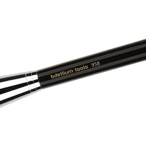 Maestro 958 Duet Fiber Powder Blending Brush - Professional Makeup Brush for Seamless Foundation & Powder Application - Perfect for Airbrush, Contouring & Everyday Makeup