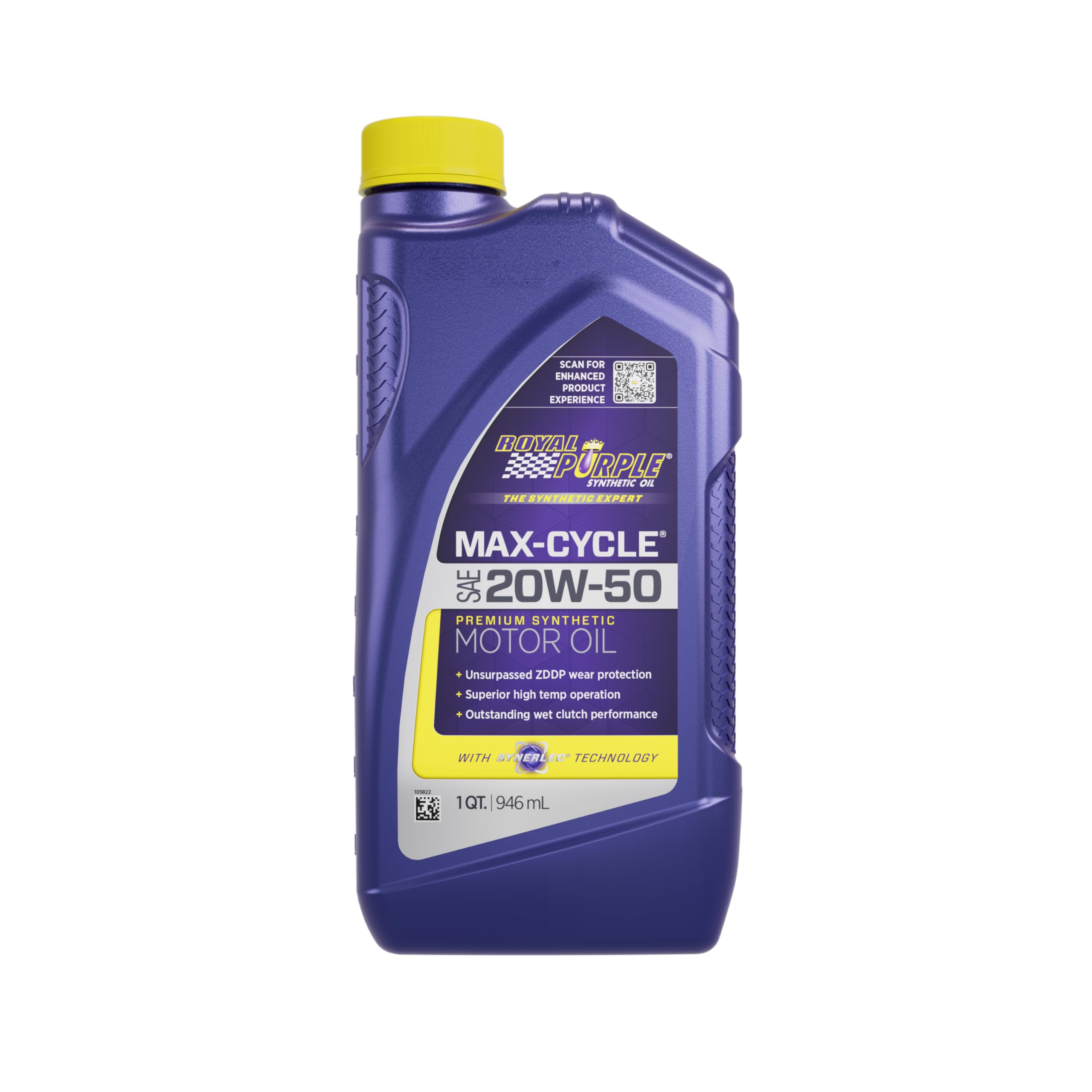 Royal Purple 20W50 Max-Cycle Synthetic Motorcycle & ATV Motor Oil - Case of 12 Bottles for High-Performance Engines | Ideal for Off-Road, Racing & Heavy-Duty Use