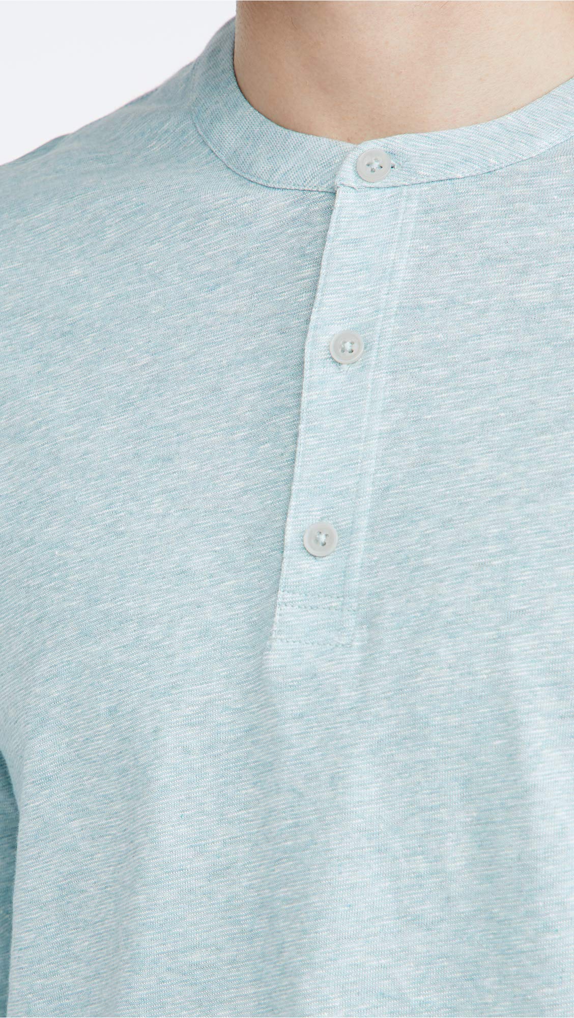 Vince Men's Long Sleeve Linen Henley Shirt - Breathable & Comfortable Casual Top for Summer, Travel, and Outdoor Activities