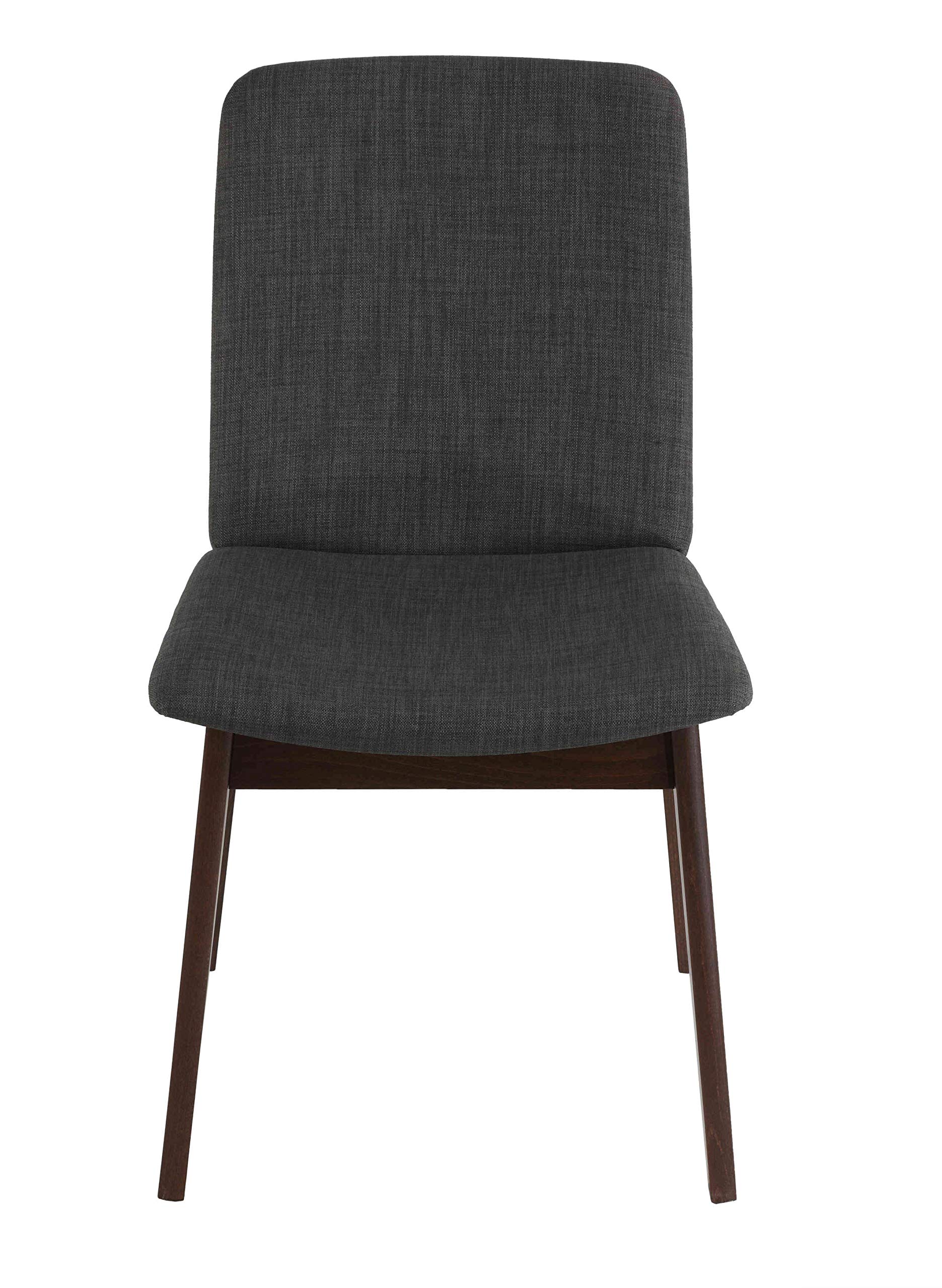 Cortesi Home Bjorn Dining Chair Set of 2 - Charcoal Grey Fabric Upholstered Modern Kitchen & Dining Room Chairs for Home & Restaurant Use