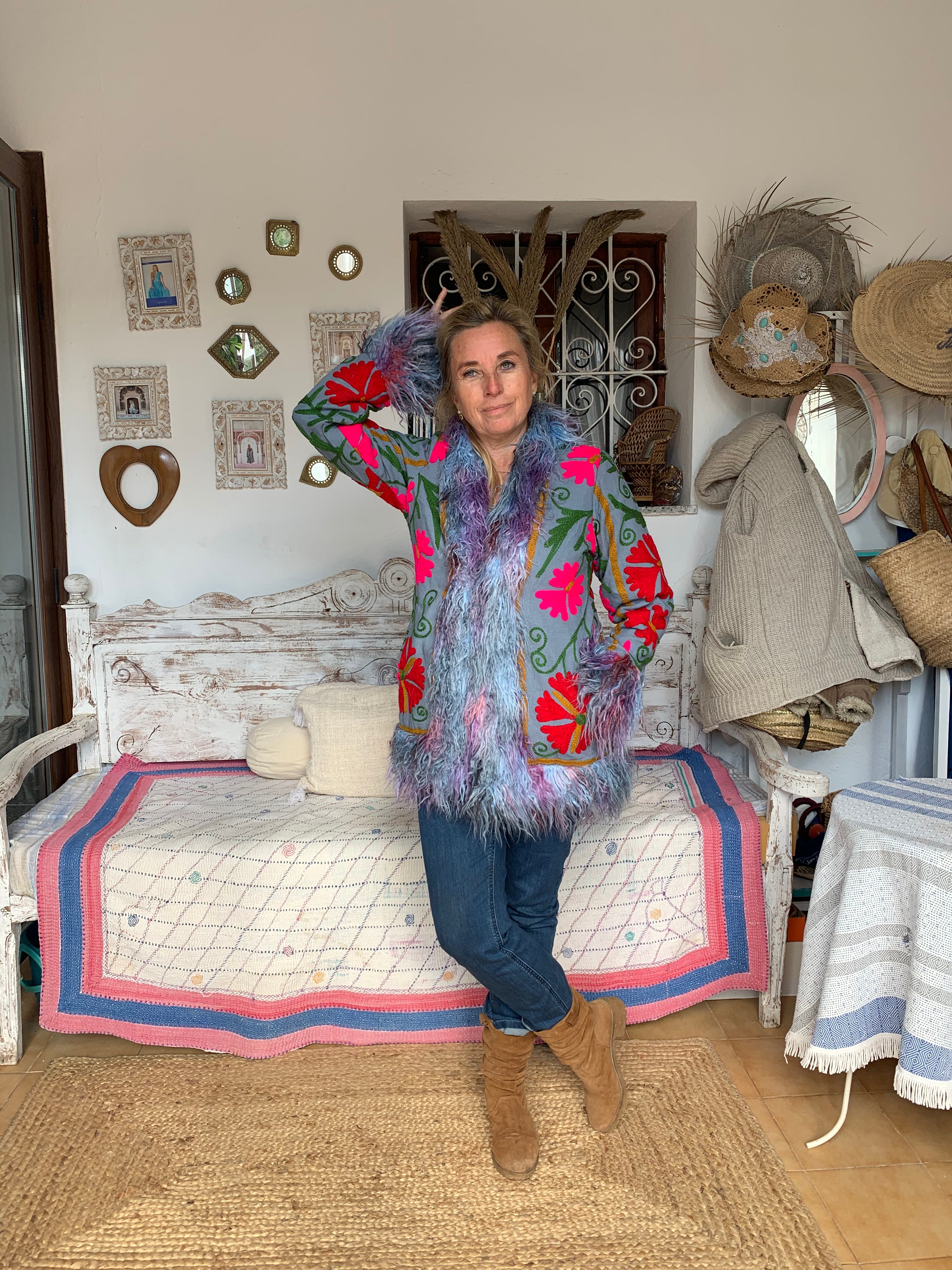 Boho Gypsy Ibiza Jacket for Women - Lightweight Embroidered Floral Kimono Cover Up - Perfect for Beach, Festival, and Summer Outfits