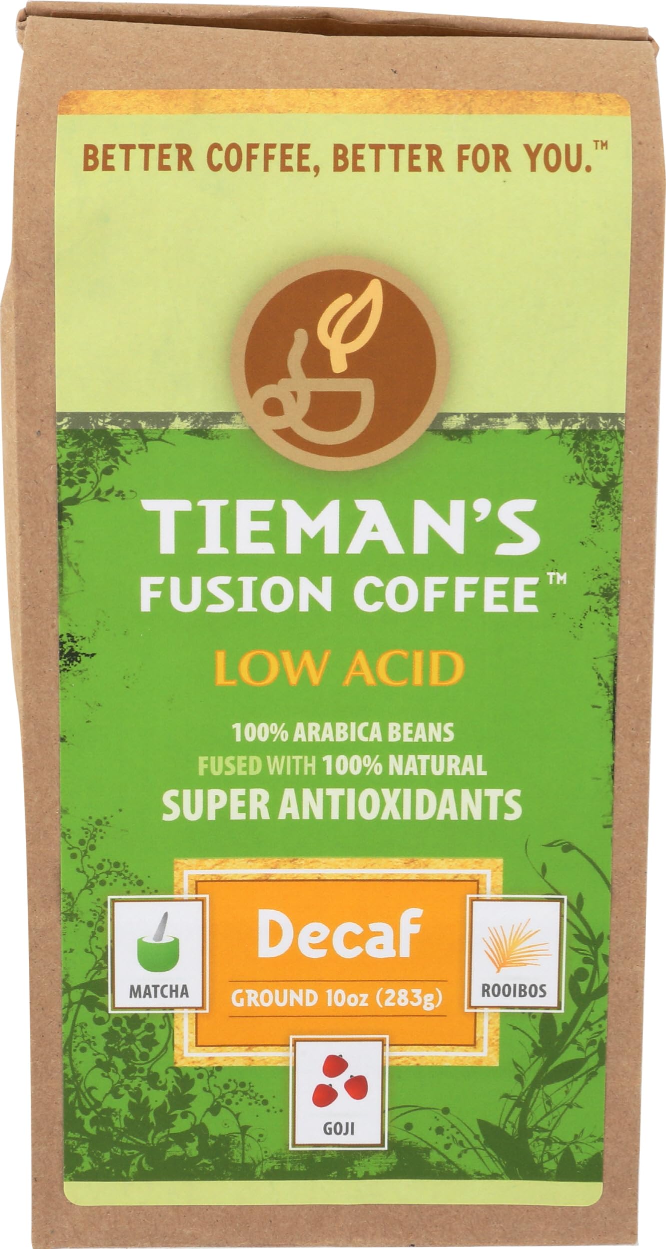 TIEMANS COFFEE Premium Ground Decaf Coffee - 10oz | Rich Flavor, Smooth Taste | Perfect for Morning Brews, Afternoon Relaxation & Office Use