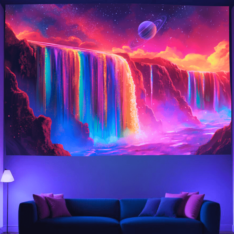 Celestial Rainbow Falls - Stunning Wall Art for Home & Office Decor - Perfect for Living Room, Bedroom, or Gift Giving