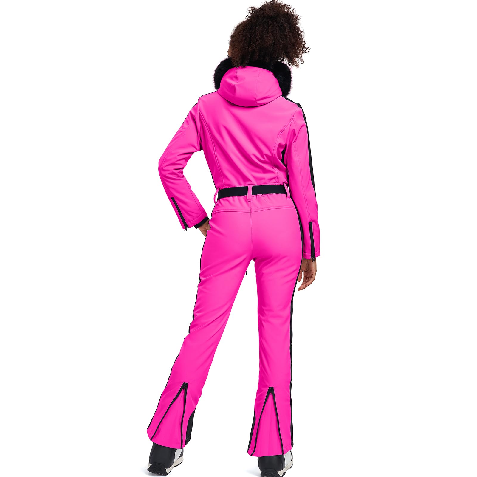 HOTIAN Women's Slim Fit Waterproof Ski Suit - One Piece Winter Snowboard Jumpsuit for Outdoor Snow Sports & Cold Weather Activities