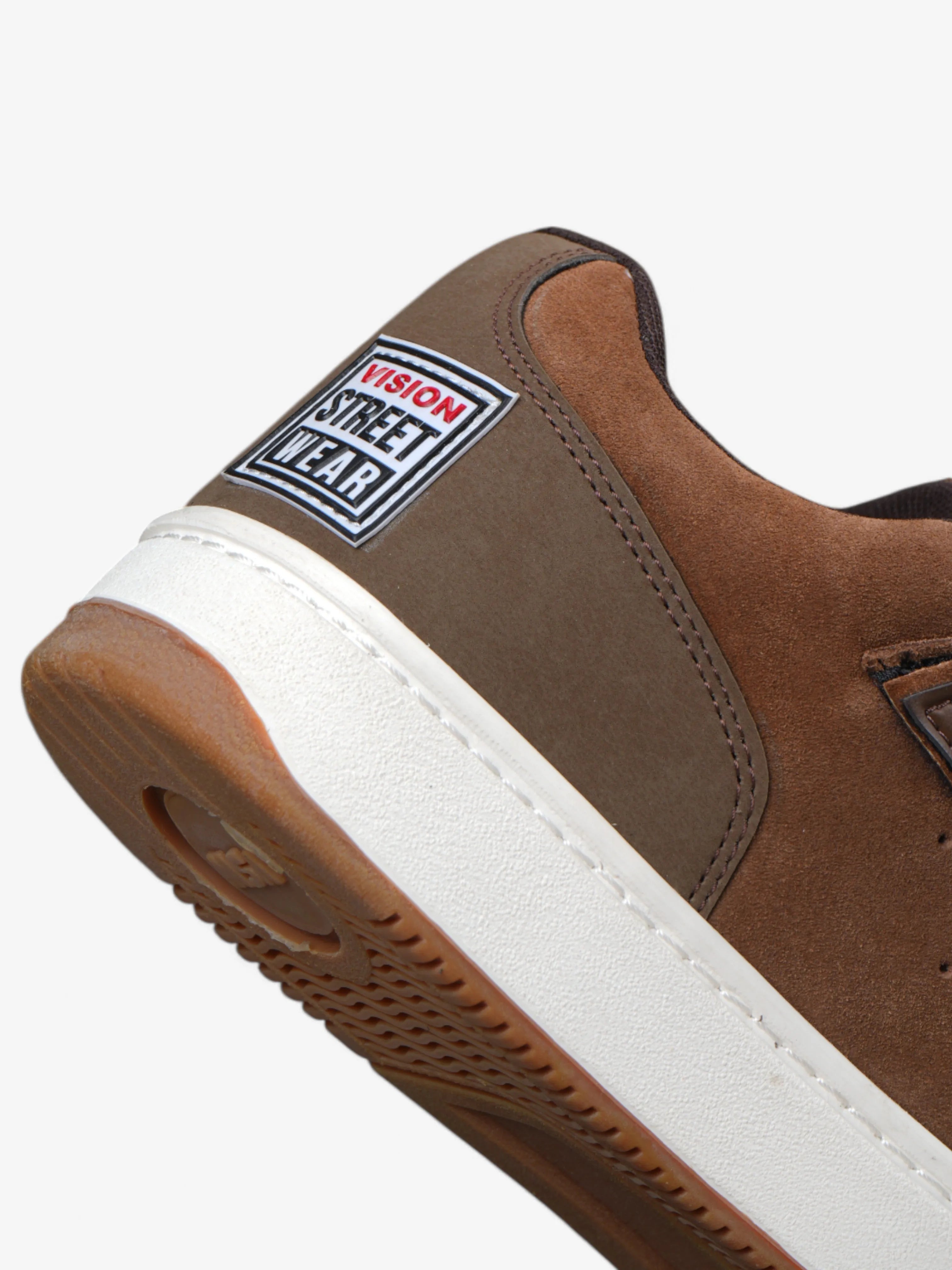 Vision Street Wear MC1400 Low Top Skate Shoes for Men - Brown Suede Sneakers for Casual Wear & Skateboarding
