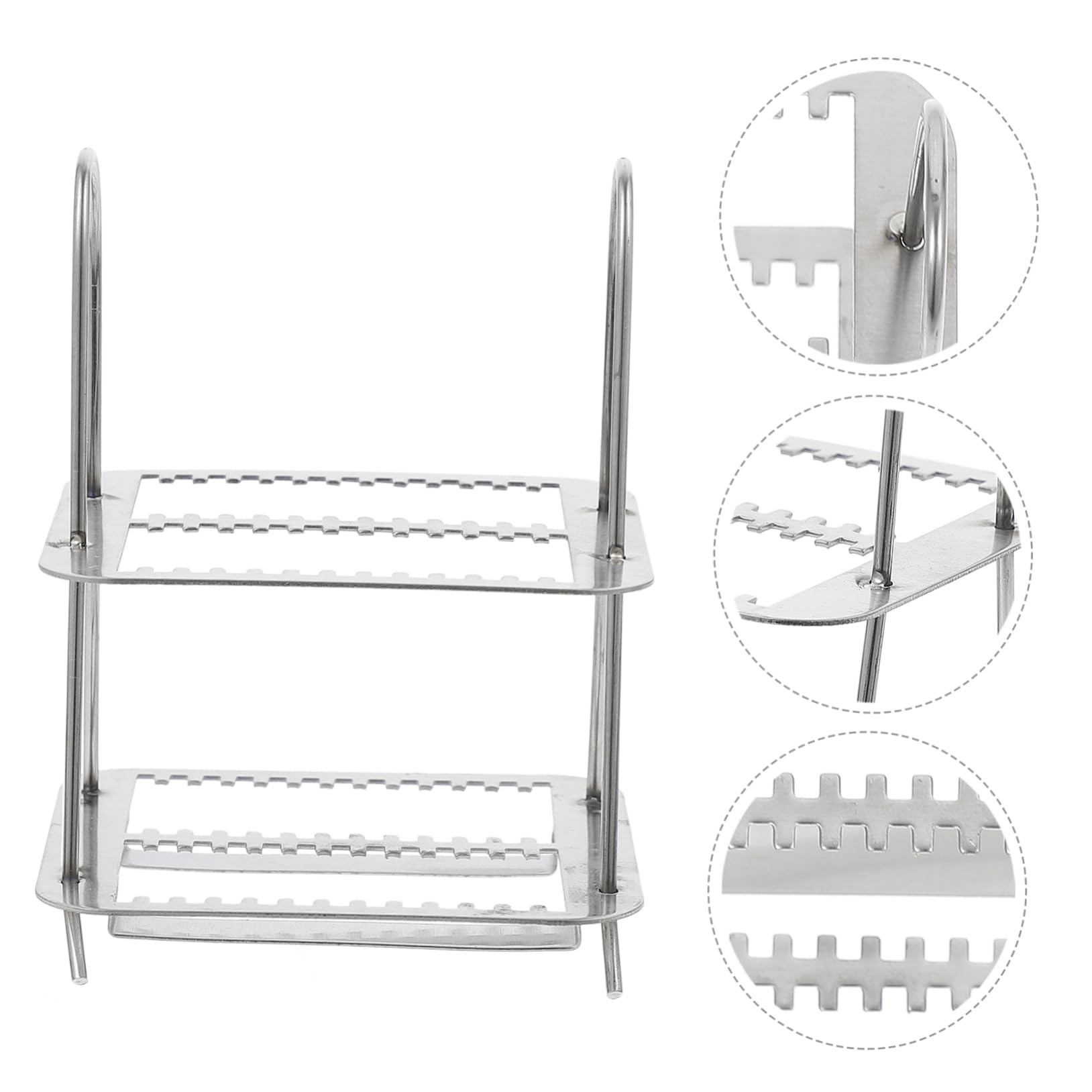 Stainless Steel Microscope Slides Holder - 26 Position Glass Slides Rack for Lab & Pathology (4 Pack) | Perfect for Tissue Staining, Sample Storage & Microscopy Analysis