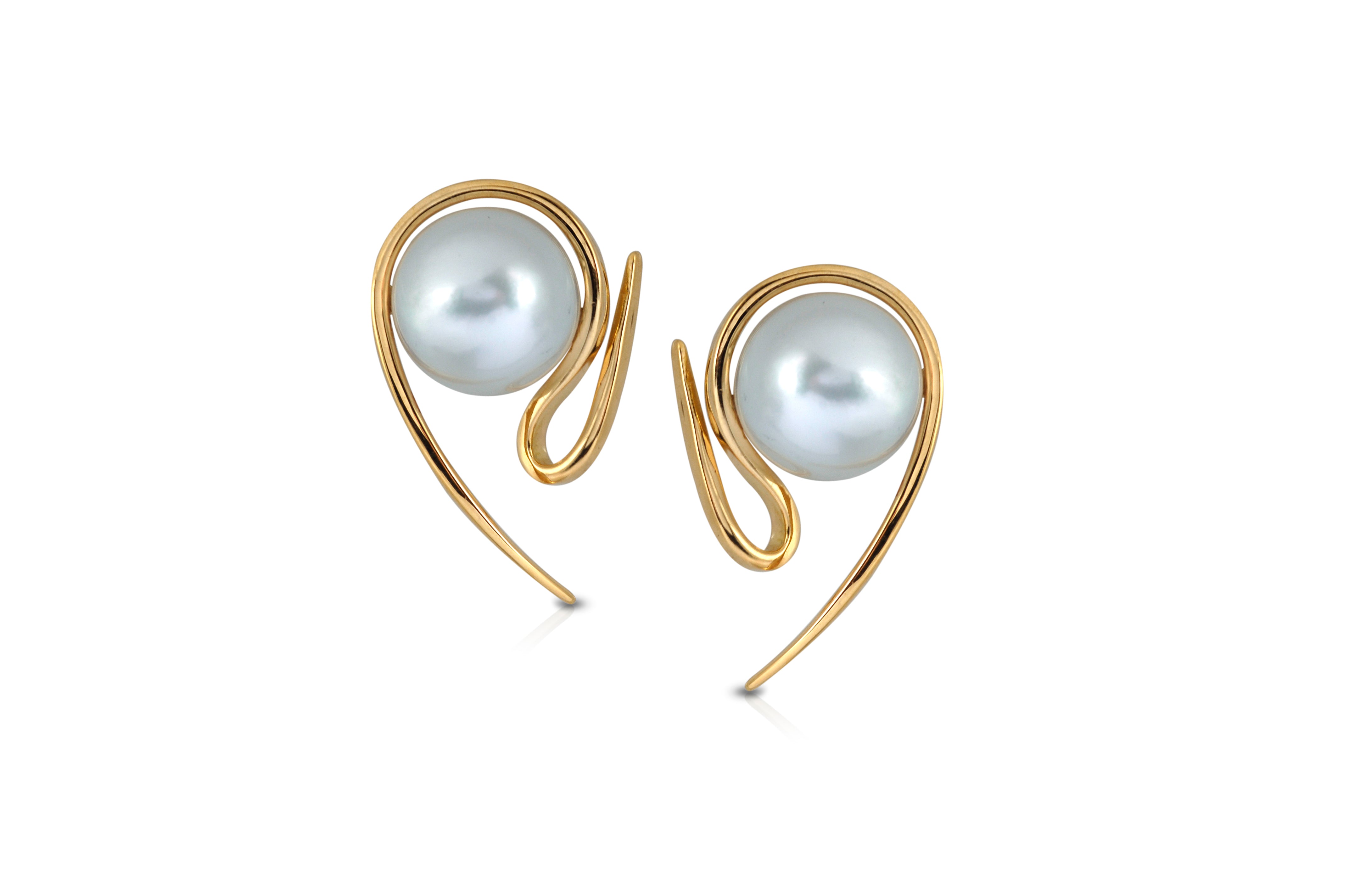 Exquisite Talay South Sea Pearl Silhouette Earrings | Elegant White Pearl Jewelry for Women | Perfect for Weddings, Parties & Special Occasions