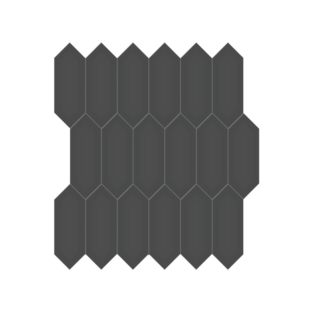 2 X 5 Inch Picket Soho Retro Black Matte Glazed Porcelain Mosaic Tile - Perfect for Kitchen Backsplash, Bathroom Walls & Fireplace Surrounds