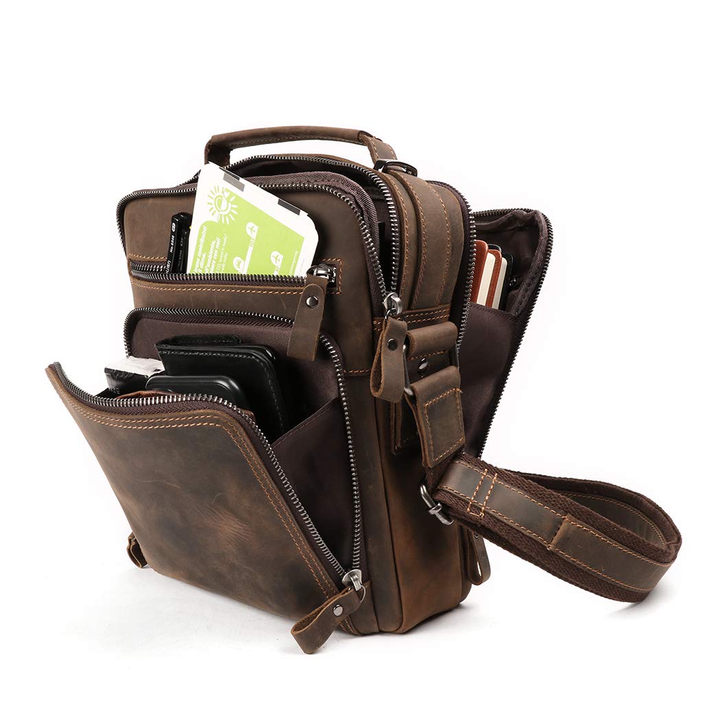 Premium Genuine Leather Messenger Bag for Men - Vintage Crossbody Shoulder Bag for Work, Business & Travel - Perfect for Office, Commuting & Daily Use
