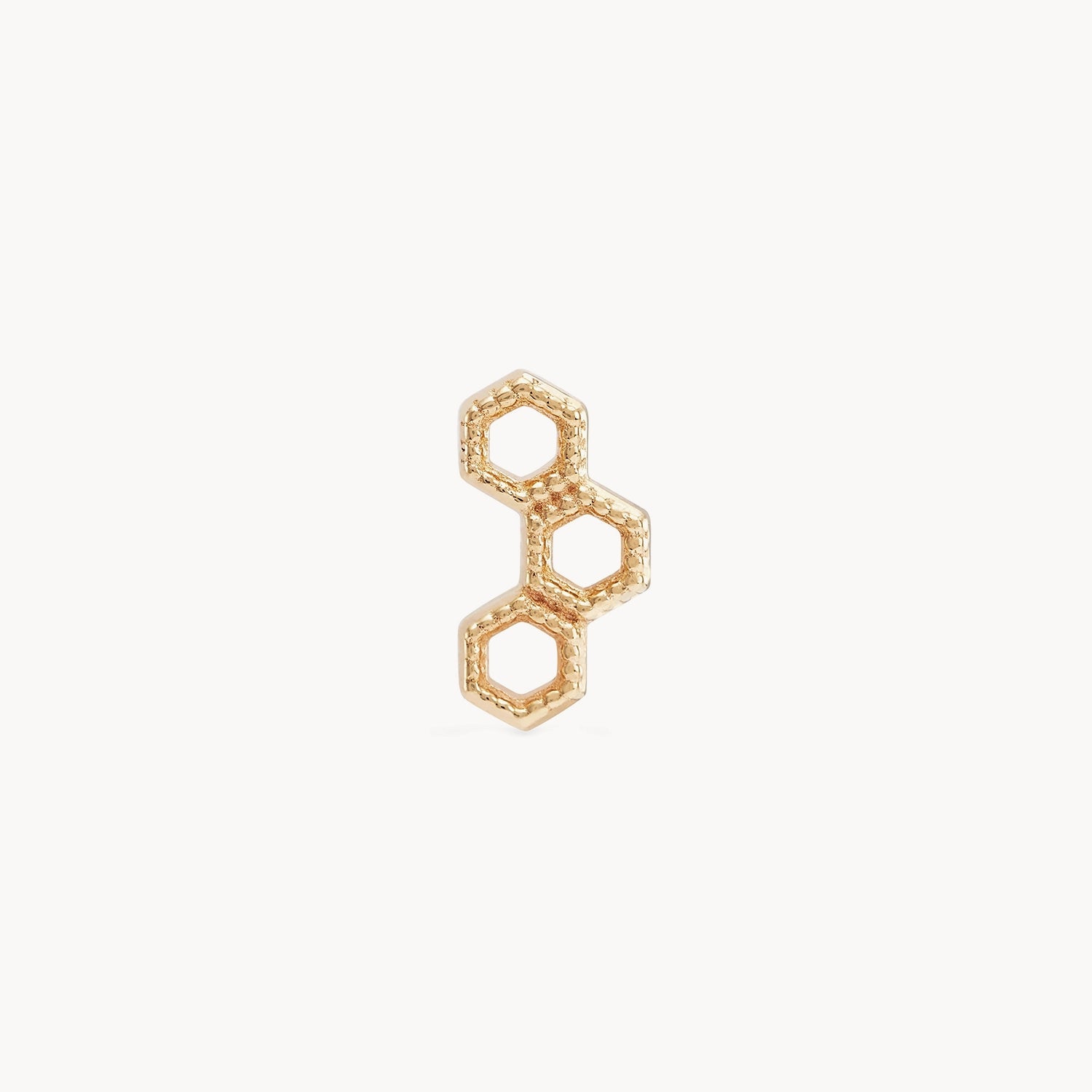 14K Yellow Gold Honeycomb Earrings - Elegant Beehive Design Jewelry for Women, Perfect for Everyday Wear & Special Occasions