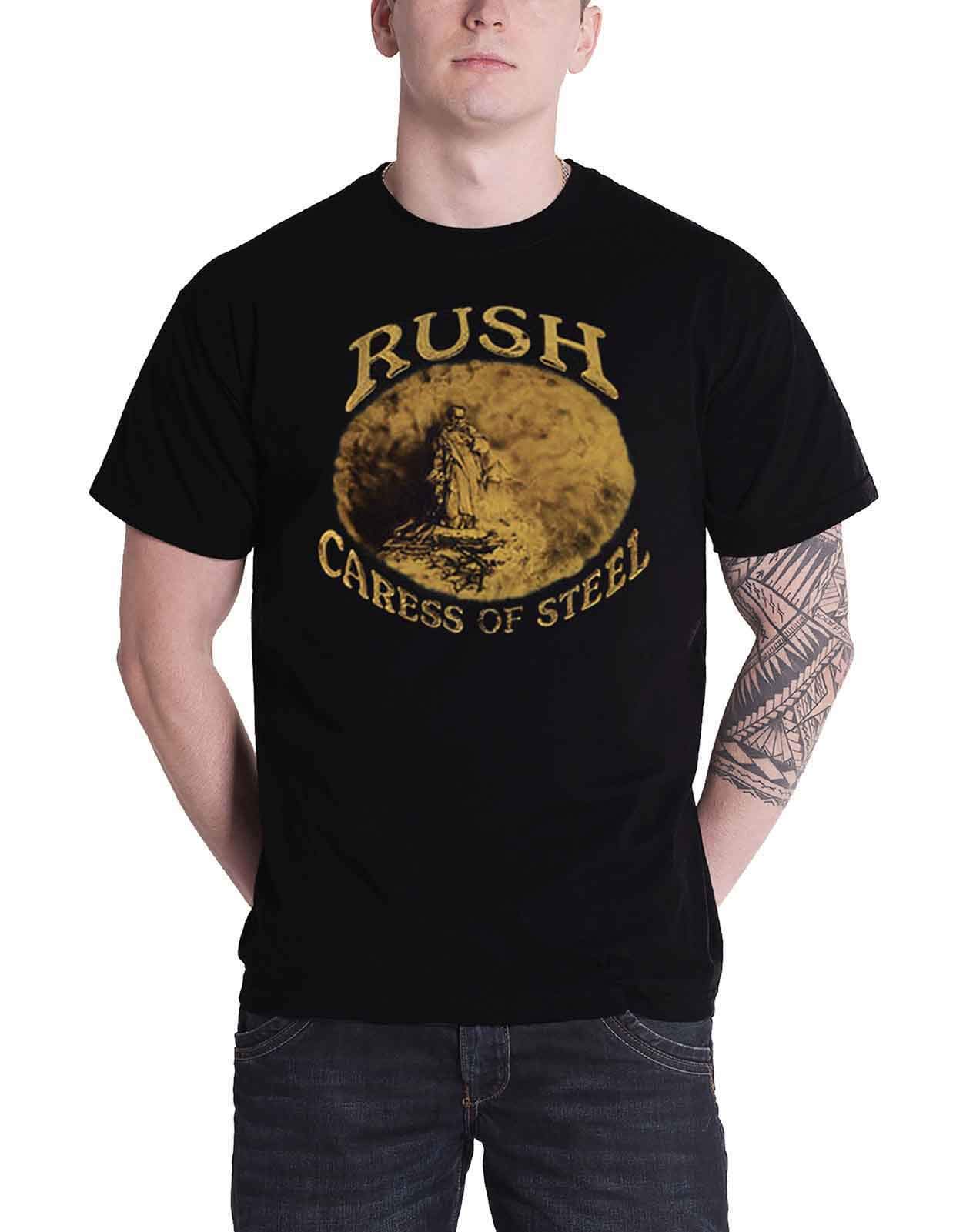 Rush 'Caress of Steel' Official Band Logo Men's Black T-Shirt Size XL - Perfect for Concerts, Gifts & Rock Music Fans