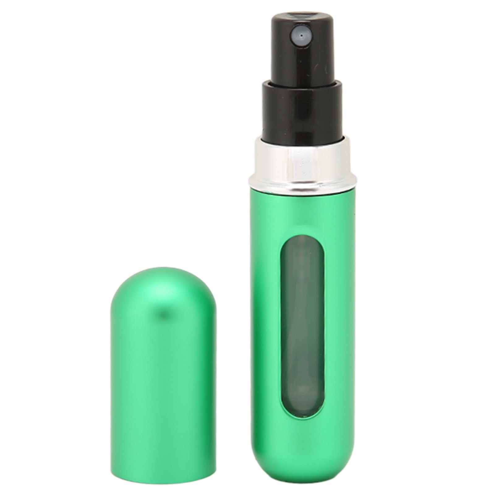 Refillable 5ml Mini Perfume Atomizer Bottle - Portable Travel Perfume Sprayer for Women & Men, Fine Mist Perfume Dispenser for Handbags, Gym, Office & Airplane Travel (Green)