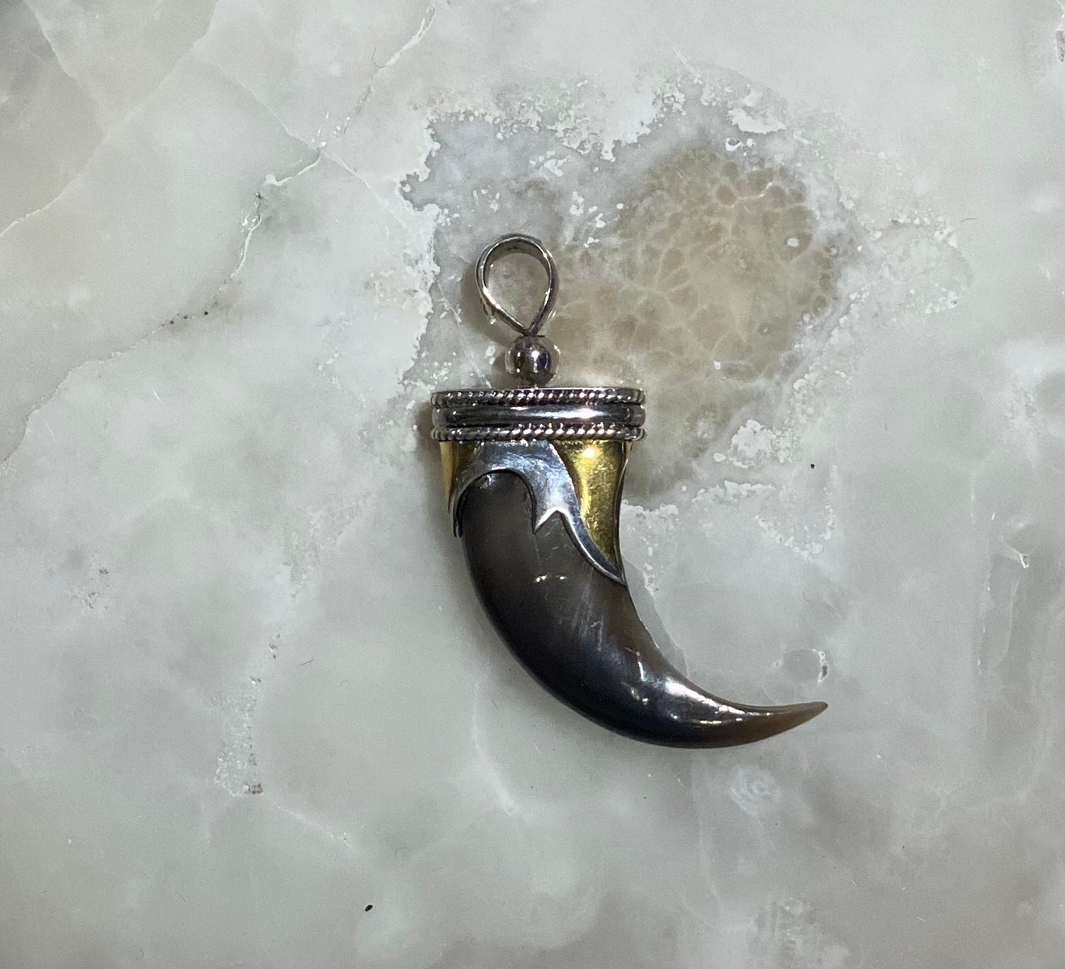 Bear Claw Pendant Necklace - Sterling Silver Wolf Tooth Charm Jewelry for Men & Women - Perfect for Outdoor Adventures, Camping, and Nature Lovers