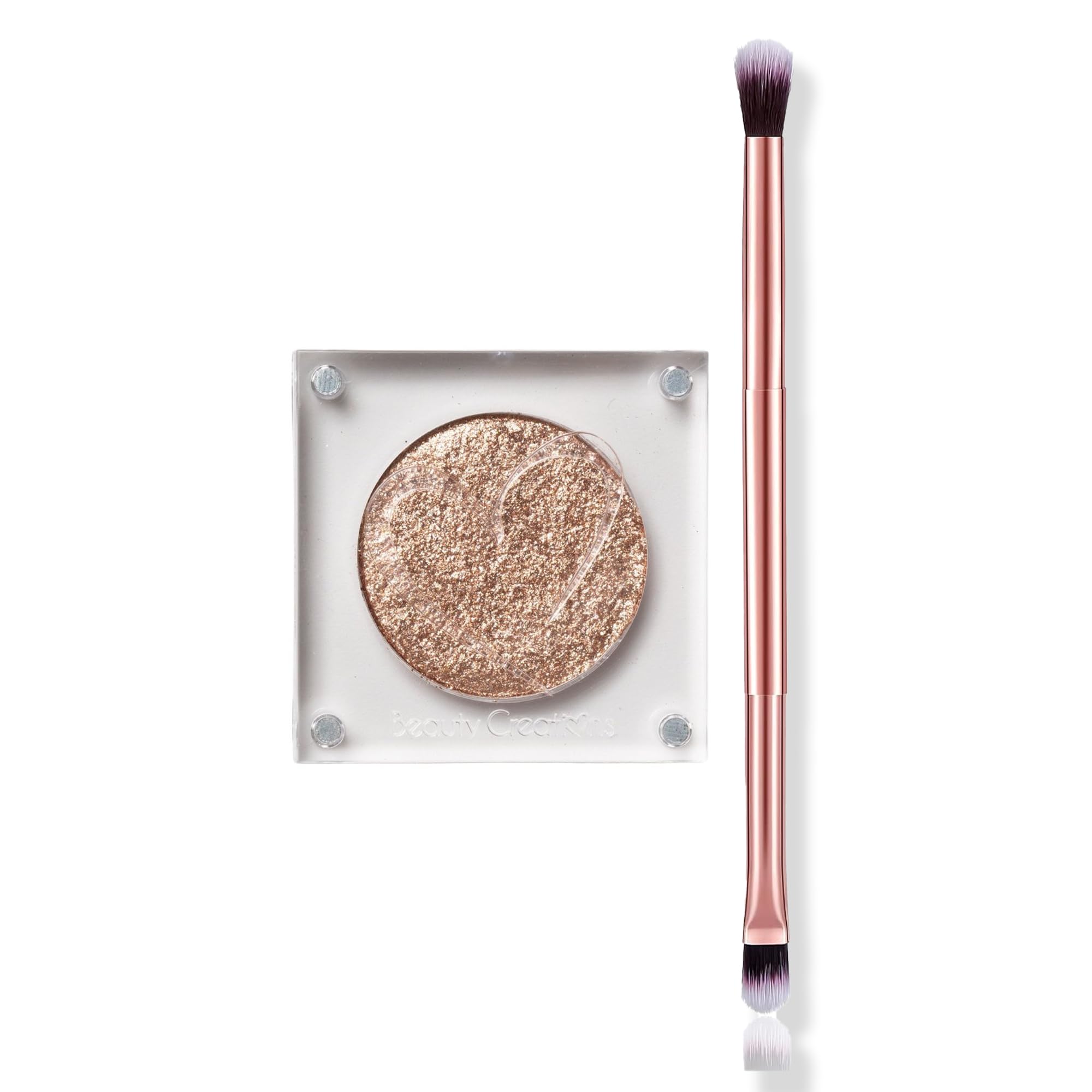 Beauty Creations Riding Solo Pressed Single Eyeshadow & Glamlux Duo Blending Brush Set - Shimmer High Pigment, Longwear, Intense Color (Howdy) | Perfect for Professional Makeup & Everyday Glam Looks