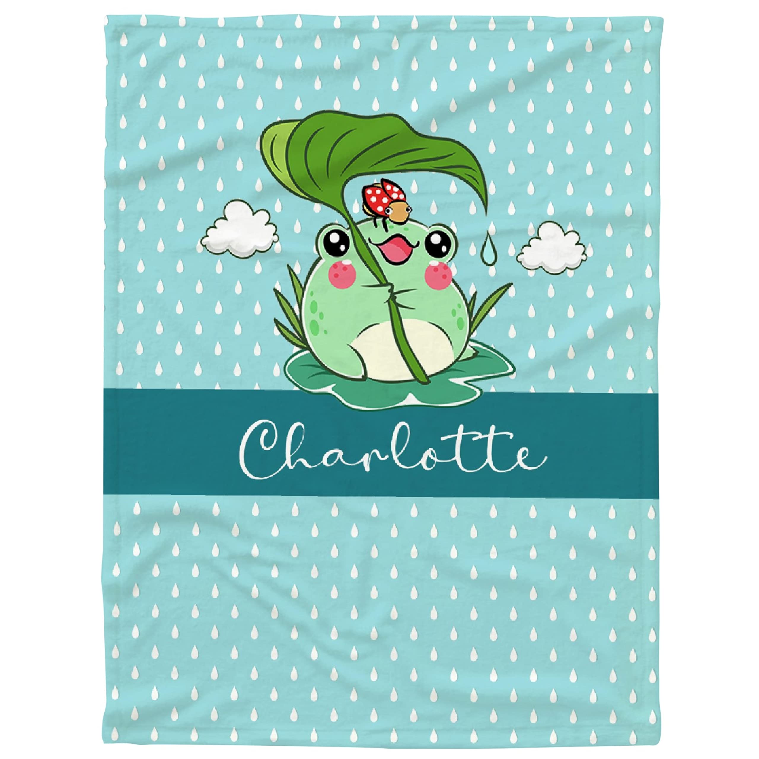 Custom Frog Raindrop Leaf Photo Blanket - Personalized Throw Blanket with Text & Picture Collage - Extra Large 120x90 Inch - Perfect Gift for Dad, Mom, Kids, Couples & Pets - Great for Family Movie Nights, Bedroom Decor & Cozy Winter Evenings