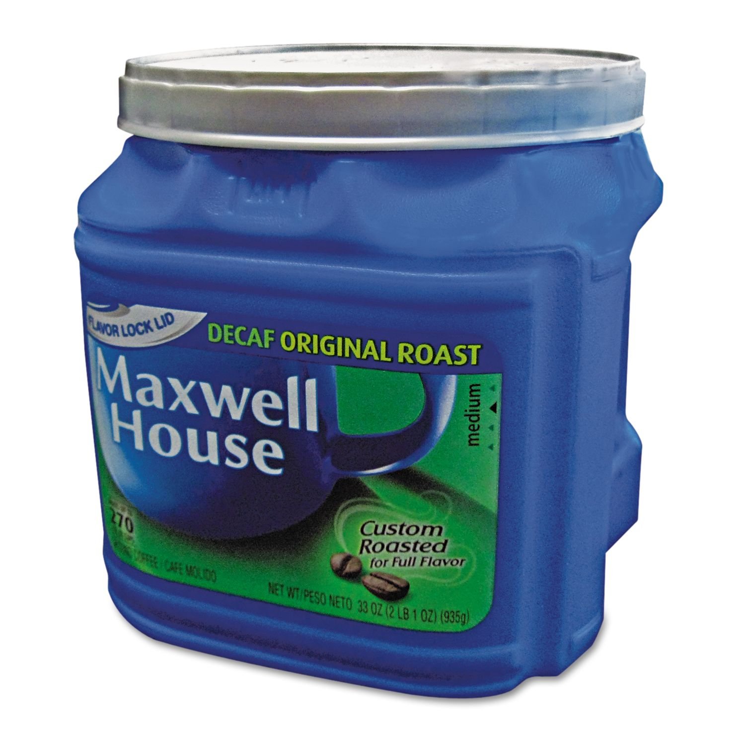 Maxwell House Decaf Ground Coffee - 33 oz Canister | Rich & Smooth Flavor | Perfect for Morning Brews & Office Use