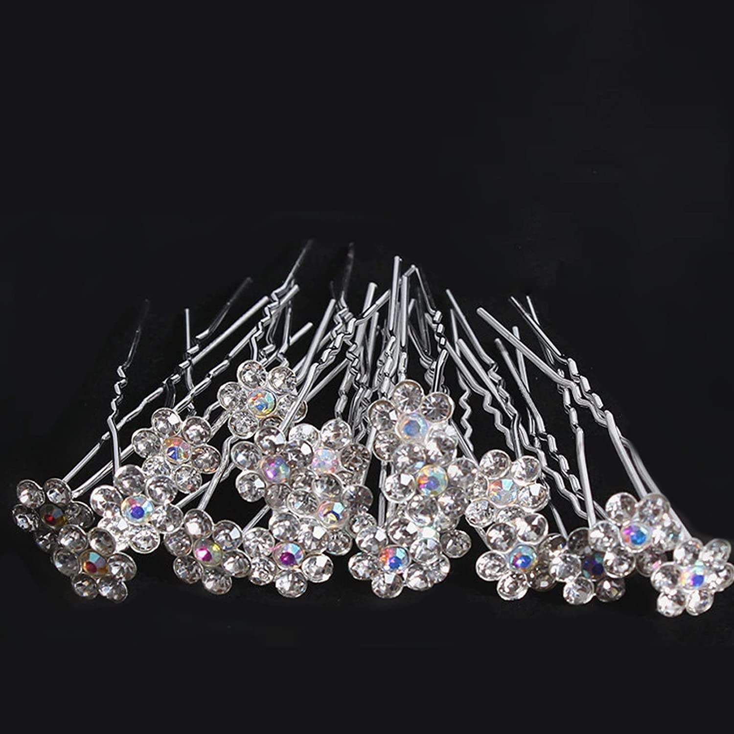 Belicia 40Pcs Sparkling Crystal Rhinestone Bridal Hair Pins - Wedding Hair Accessories for Brides, Bridesmaids & Prom - Perfect for Updos, Half-Up Styles & Special Occasions