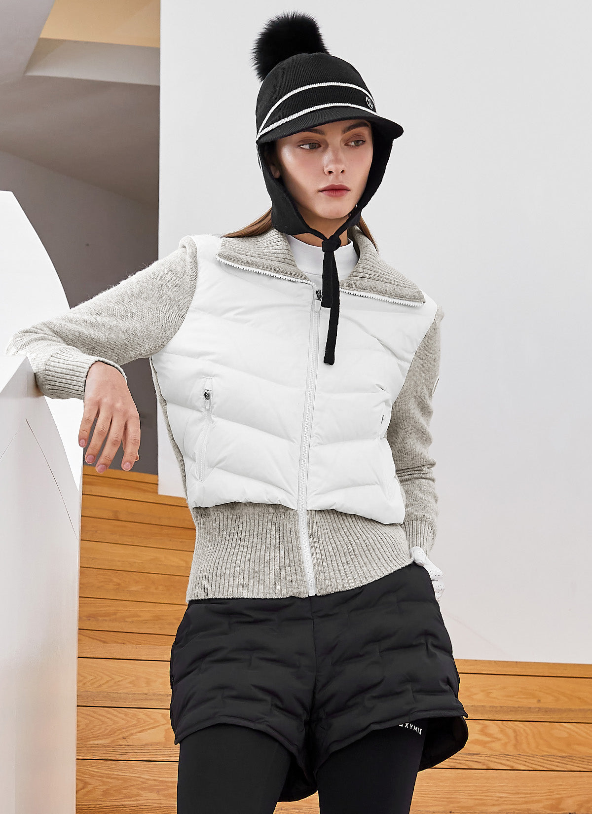 Women's Hybrid Knit Goose Down Jumper - Warm Winter Coat for Outdoor Activities & Casual Wear