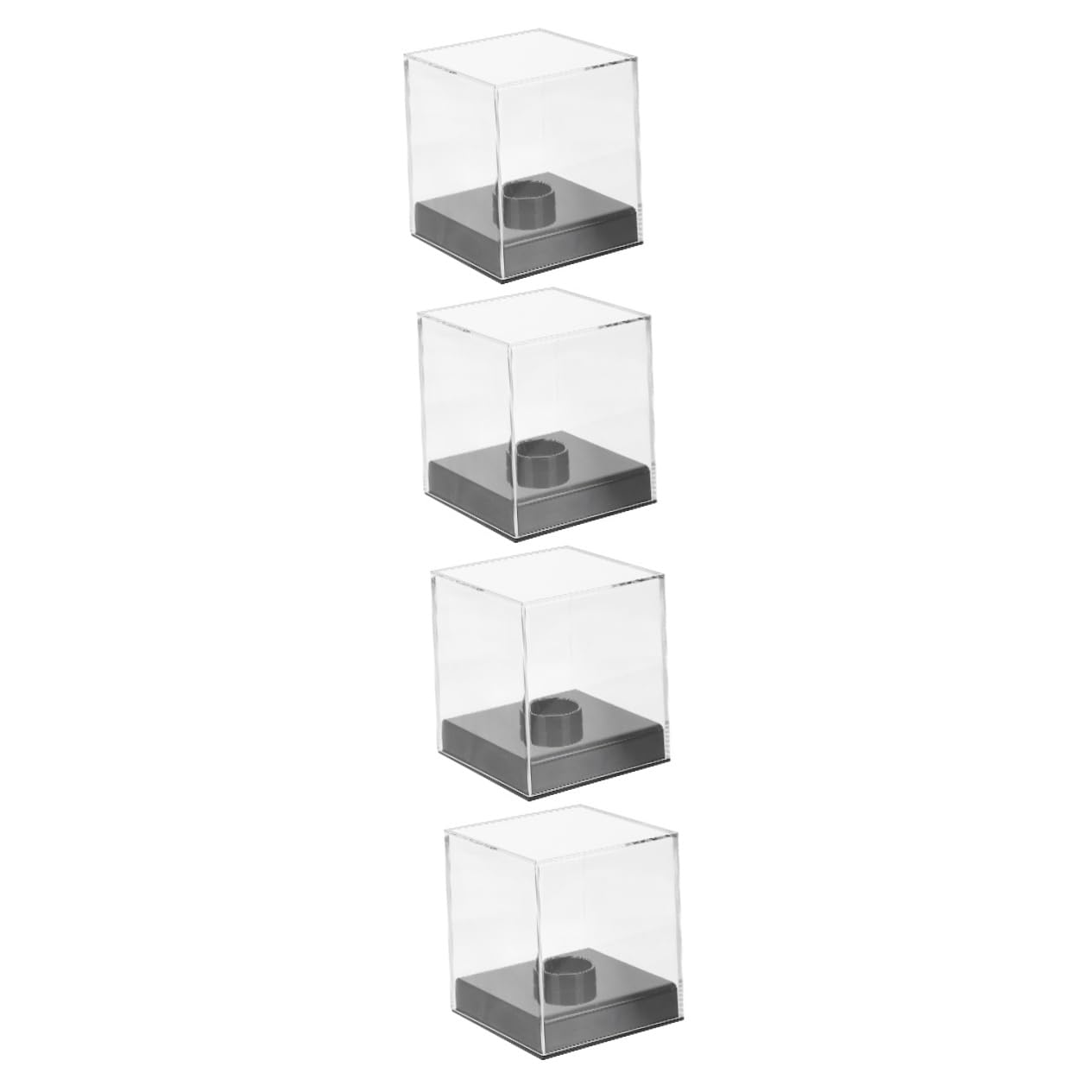 NOLITOY 4-Piece Acrylic Baseball Display Case Set - Clear Baseball Trophy Box for Collectibles, Memorabilia & Awards - Perfect for Home Decor, Sports Fan Gifts & Baseball Storage Solutions