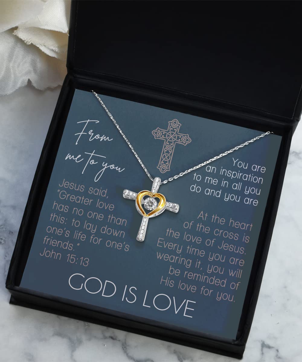 Epiphaneia Christian Cross Pendant Necklace for Women & Men - Sterling Silver & Gold Plated Religious Jewelry - Easter, Birthday & Christmas Gift Ideas - Comes in Elegant Gift Box - Perfect for Church, Weddings & Daily Wear