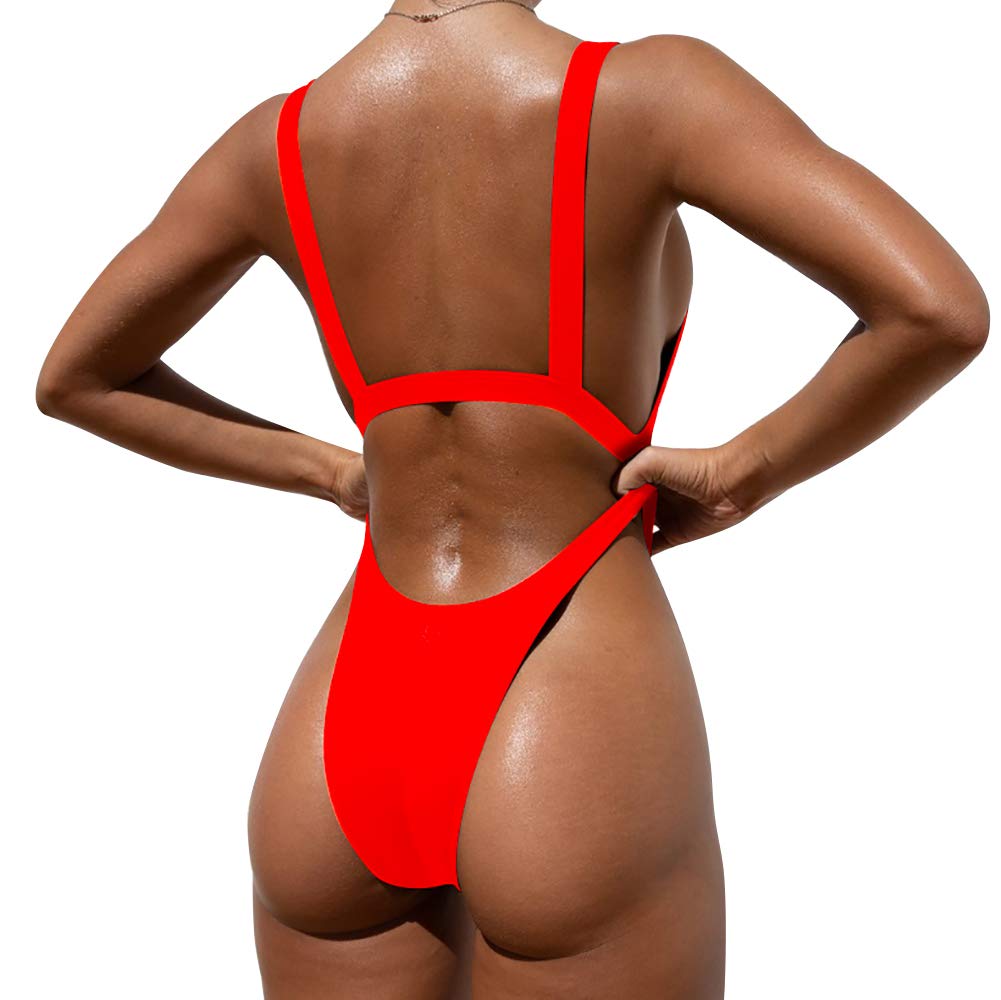 Tainehs Women's Sexy One Piece Bikini Swimsuits - High Cut Cheeky Thong Bathing Suit for Beach & Pool | Perfect for Summer Vacations, Swim Parties & Tropical Getaways