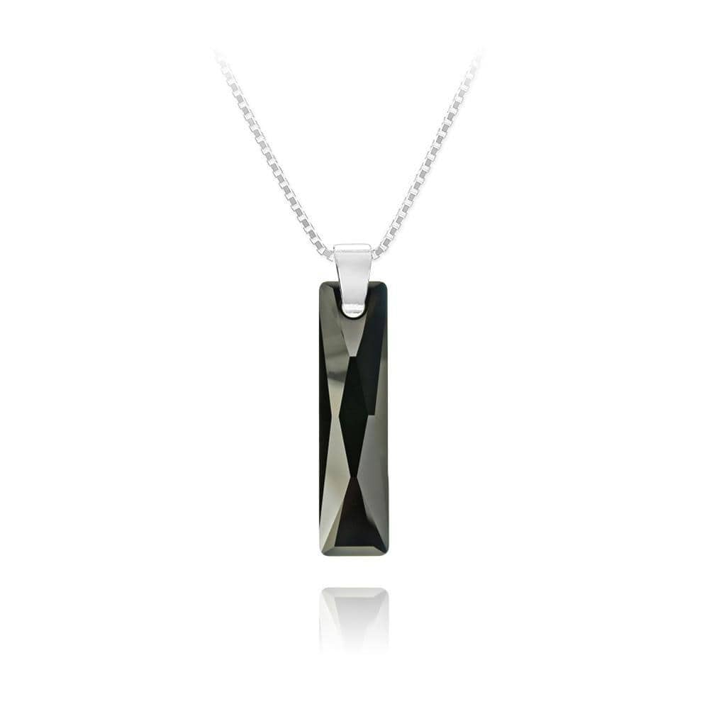 Elegant Jet and Silver Necklace for Women - Stylish Gothic Jewelry Gift for Party, Wedding & Everyday Wear
