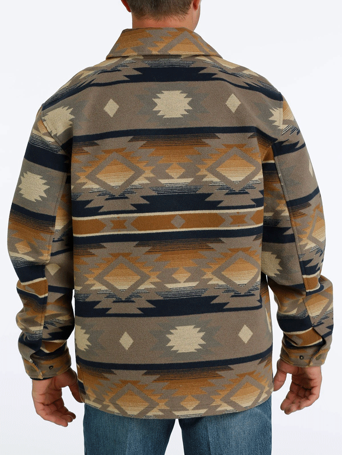 Men's Southwestern Print Frontier Coat - MWJ1572003 | Brown Western Jacket for Cowboy & Outdoor Enthusiasts | Perfect for Rodeo, Camping & Country Events