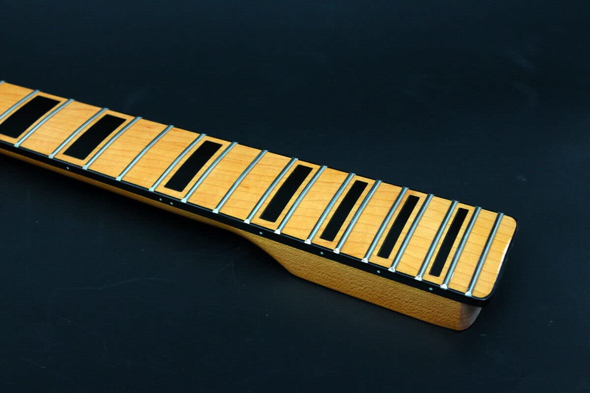 Maple Electric Guitar Neck Replacement - 22 Frets, 25.5 Inch Scale, Bolt-On with Block Inlays - Perfect for DIY Guitar Building & Upgrades | Fits Strat, Tele & Electric Guitar Parts