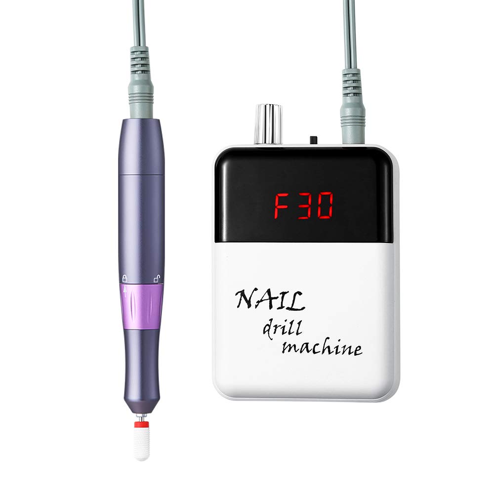 Fesjoy Electric Nail Drill Machine - Portable Rechargeable Manicure Pedicure Kit with Adjustable Speed & Digital Display | Perfect for Home Nail Care, Salon Professionals & DIY Nail Art Enthusiasts