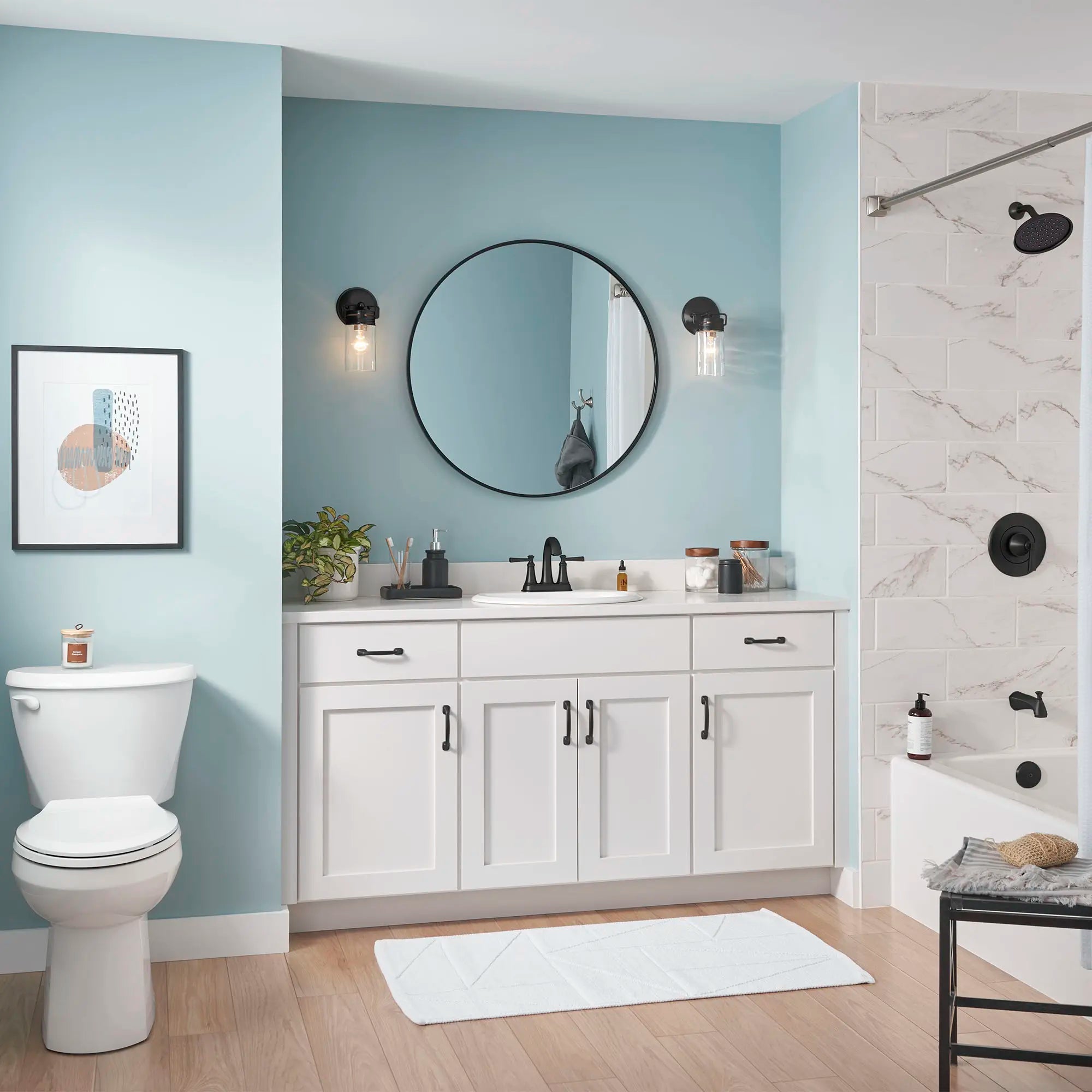 Glenmere 4 Inch Centerset 2 Handle Bathroom Faucet - 1.2 GPM/4.5 LPM Water-Saving Design with Lever Handles - Perfect for Small Bathrooms, Powder Rooms & Vanities