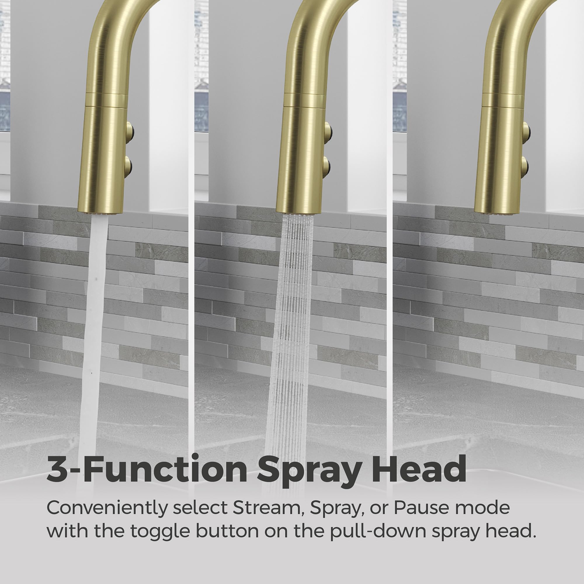 Pfister Zanna Single Handle High Arc Pull Down Kitchen Faucet with Soap Dispenser - Brushed Gold Finish (Model F5297ZNRBG) - Perfect for Modern Farmhouse & Contemporary Kitchen Sinks