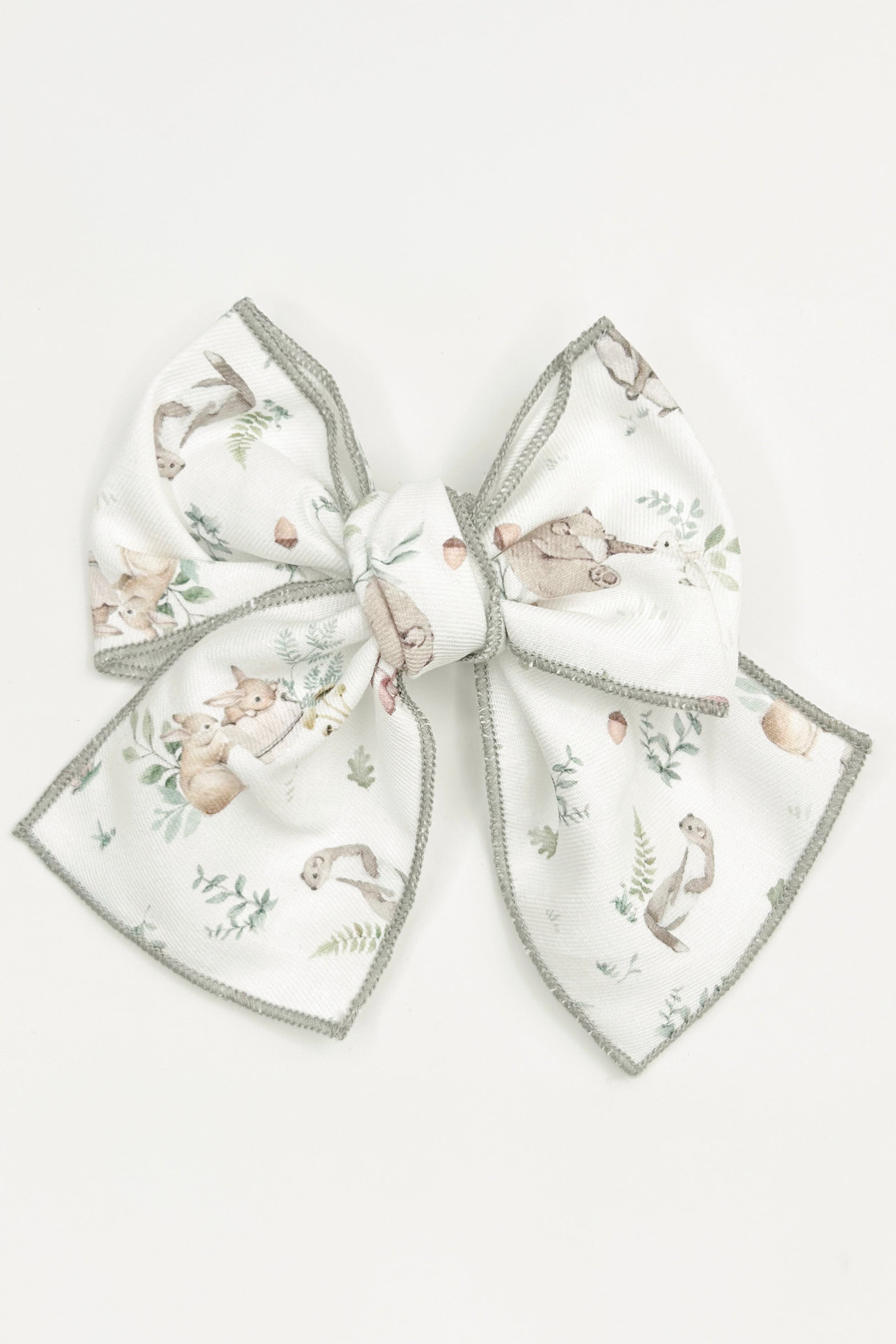 Khaki Bunny Print Hair Bow for Girls - Cute Hair Accessories for Easter, Spring & Everyday Wear - Perfect for Kids, Toddlers & Baby Girls