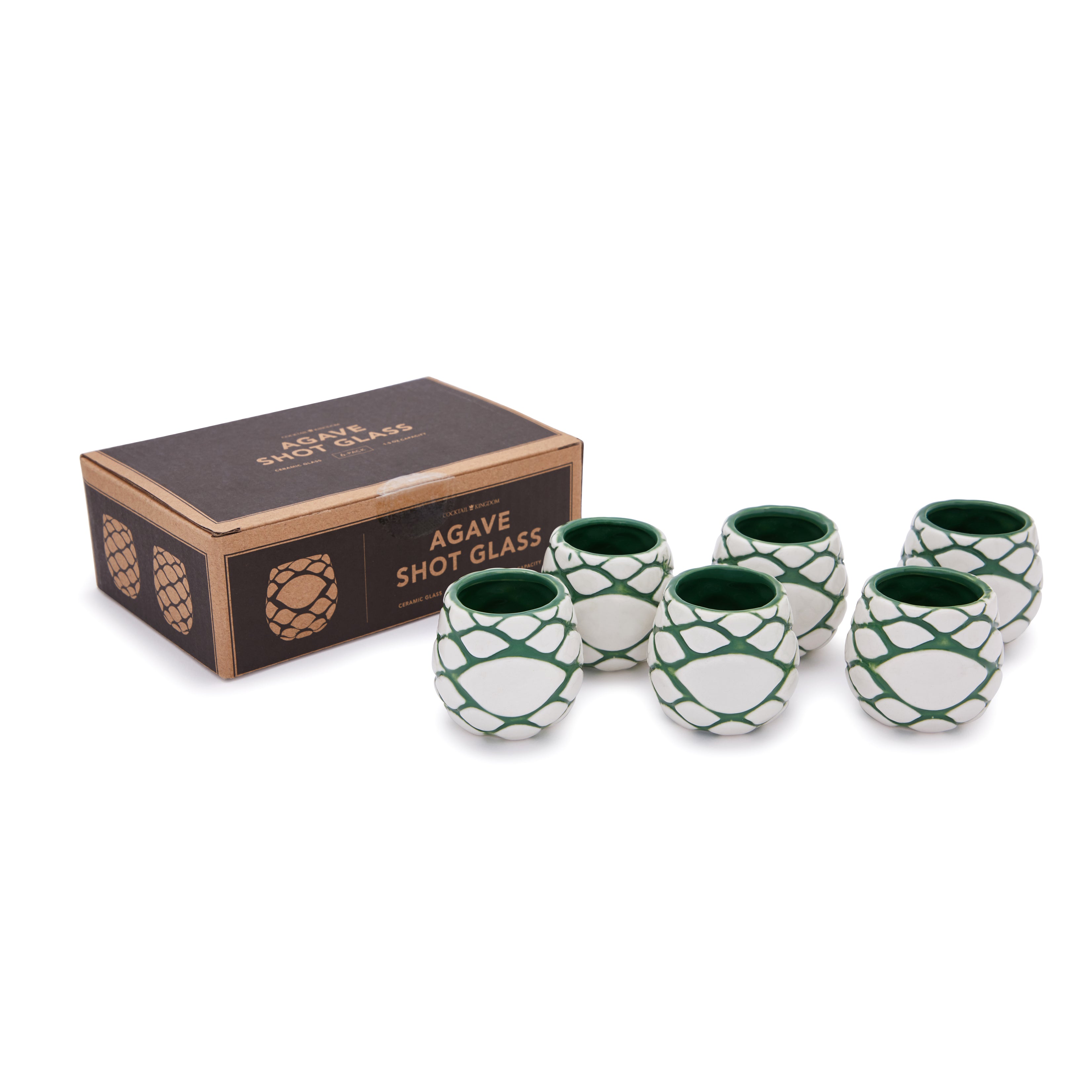 Premium Glazed Ceramic Agave Shot Glass Set - 1.5oz (44ml) Capacity - Pack of 6 - Perfect for Tequila, Mezcal & Cocktail Tasting Parties